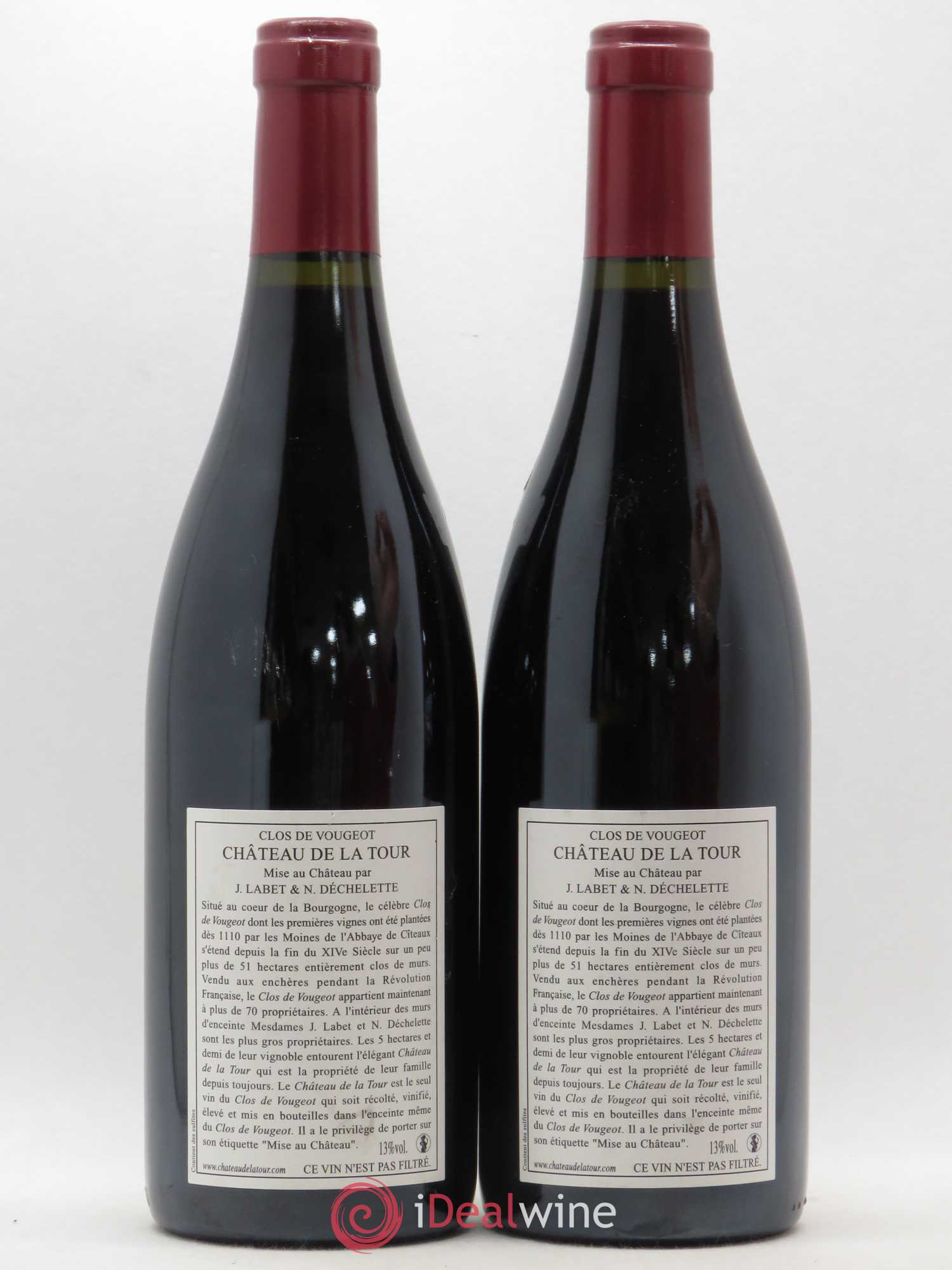 Clos de Vougeot Grand Cru Vieilles Vignes Château de La Tour 2010 - Lot de 2 bouteilles - 1