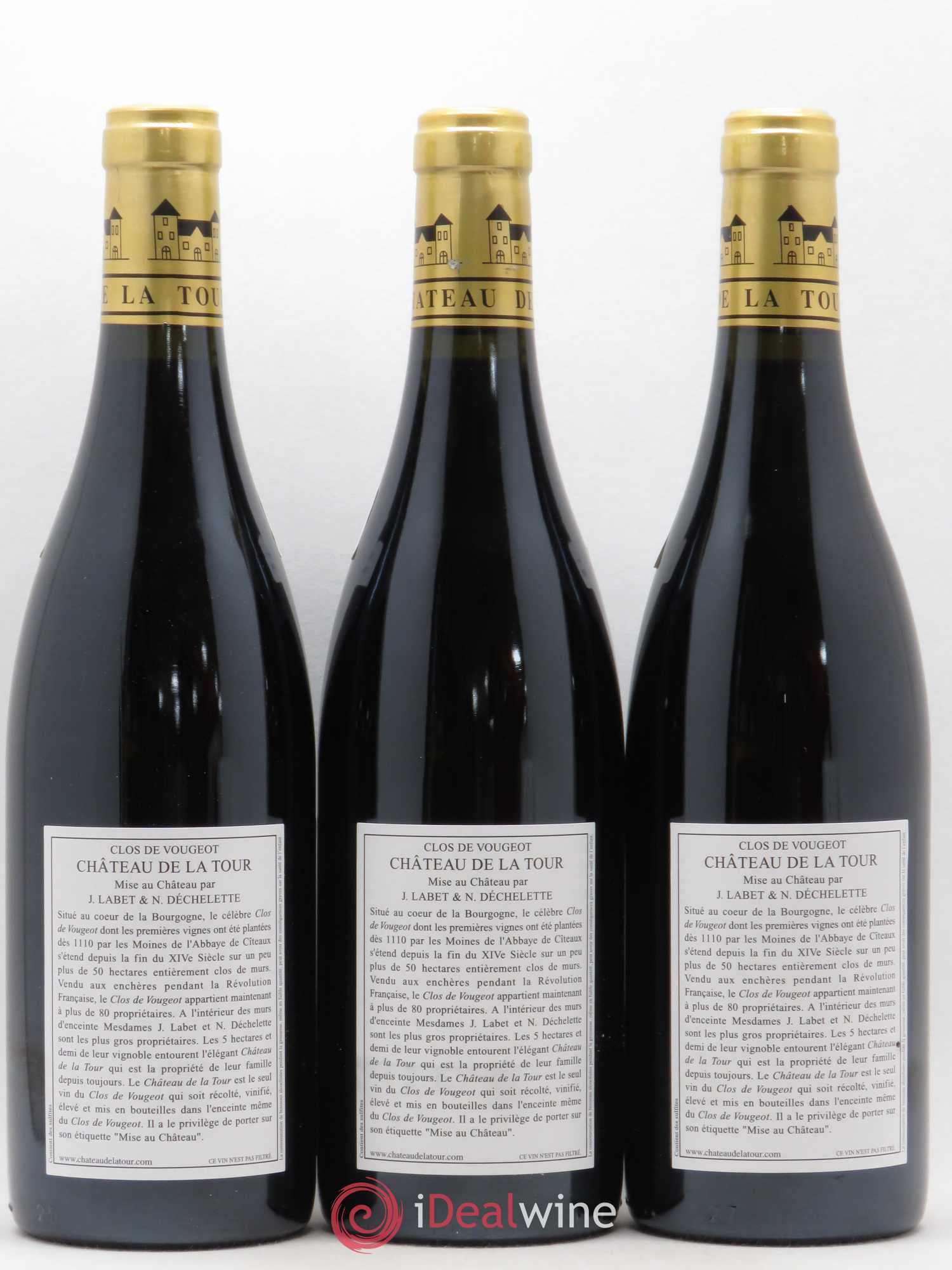 Clos de Vougeot Grand Cru Vieilles Vignes Château de La Tour 2012 - Lot de 3 bouteilles - 1