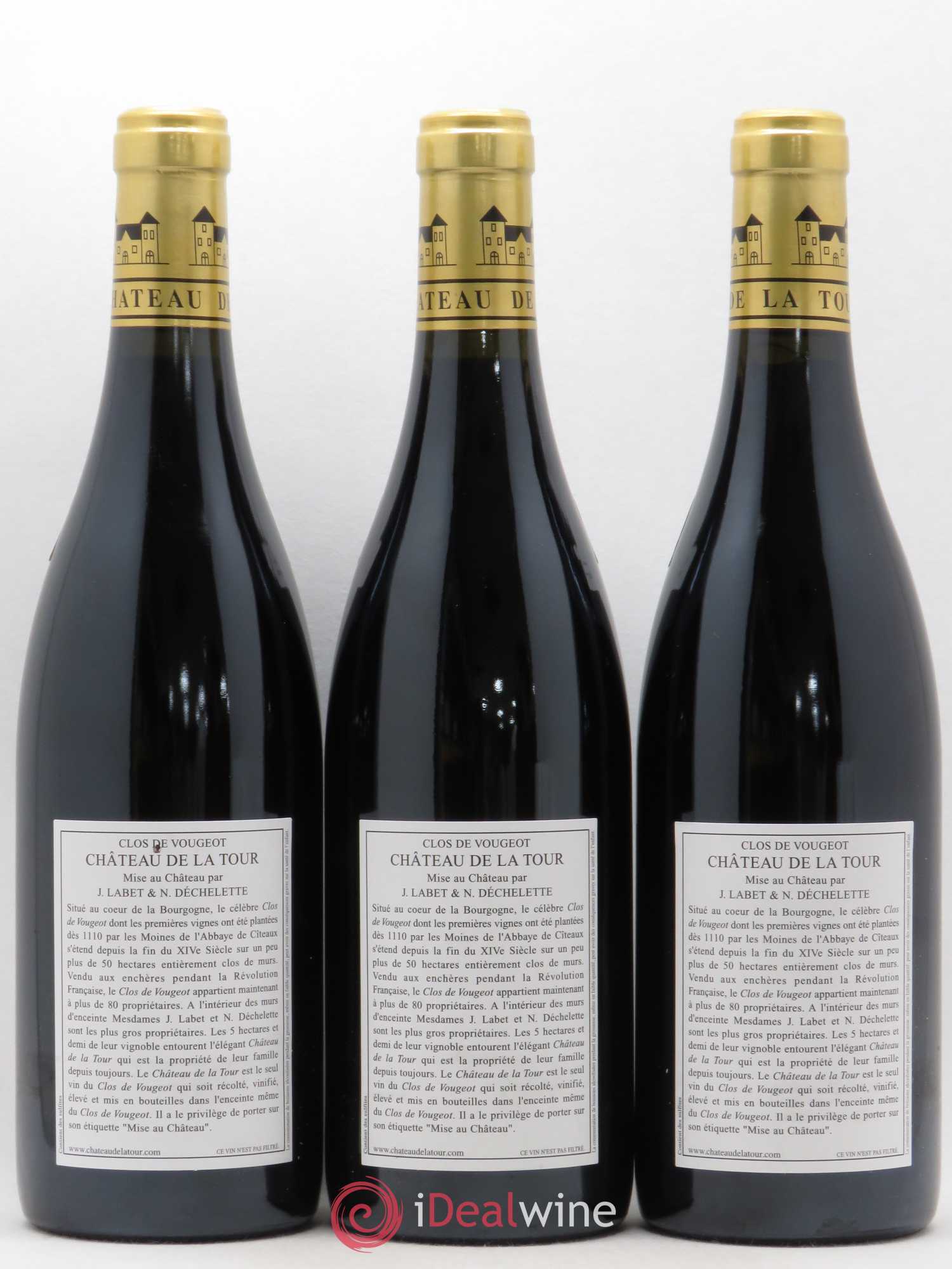 Clos de Vougeot Grand Cru Vieilles Vignes Château de La Tour 2012 - Lot de 3 bouteilles - 1