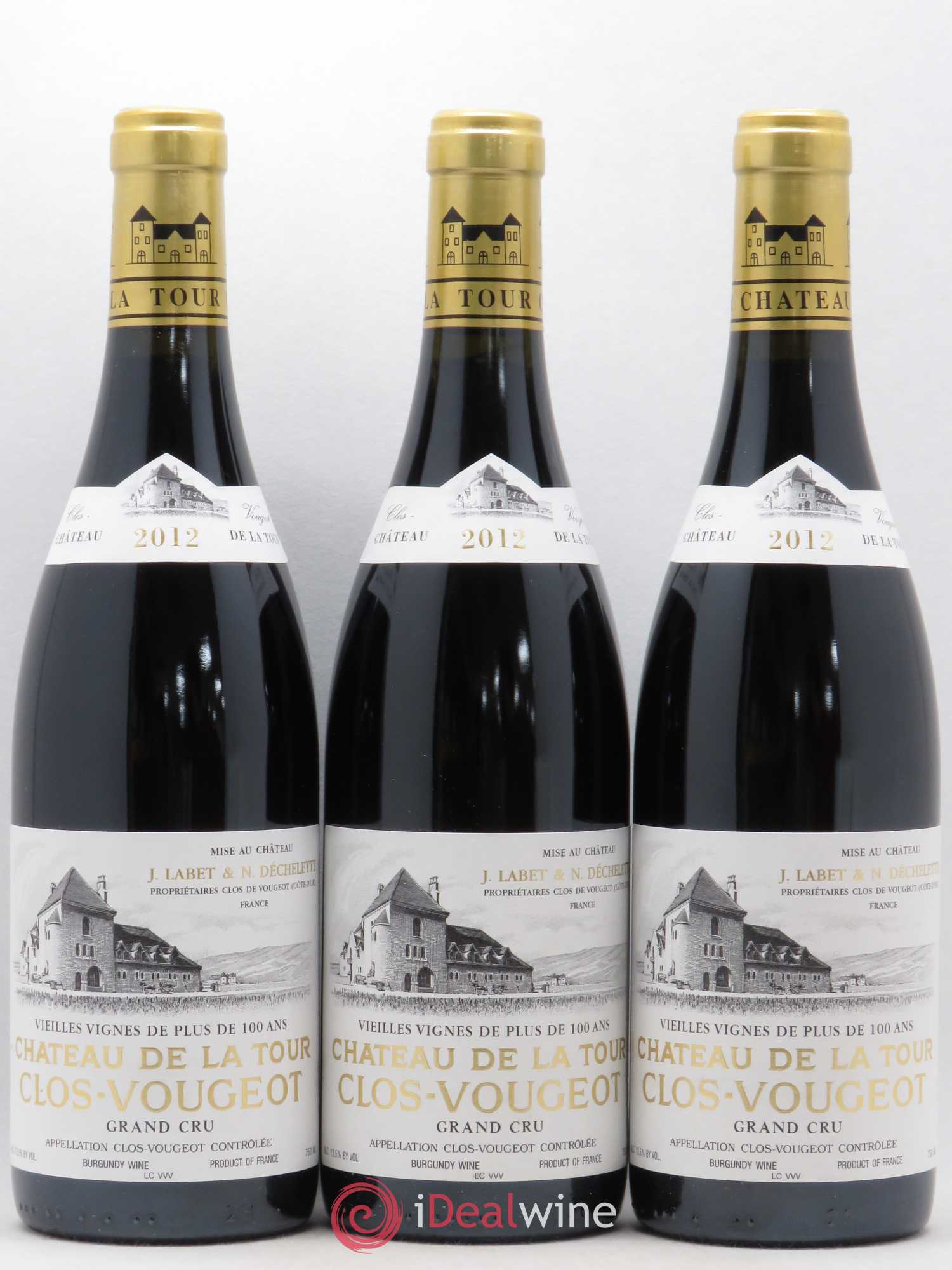 Clos de Vougeot Grand Cru Vieilles Vignes Château de La Tour 2012 - Lot de 3 bouteilles - 0