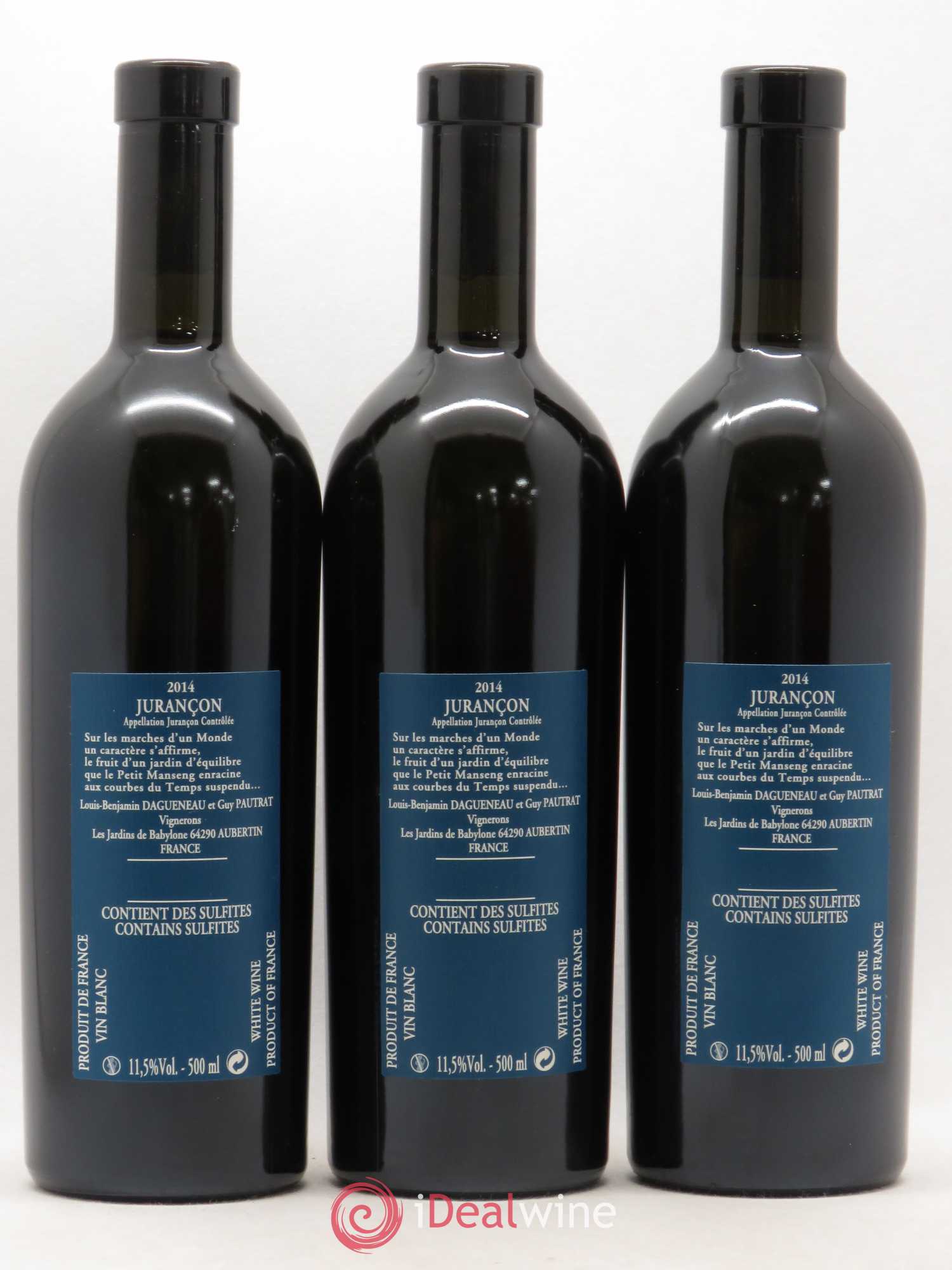 Vin de France (anciennement Jurançon) Jardins de Babylone Didier Dagueneau 2014 - Lotto di 3 bottiglie - 1