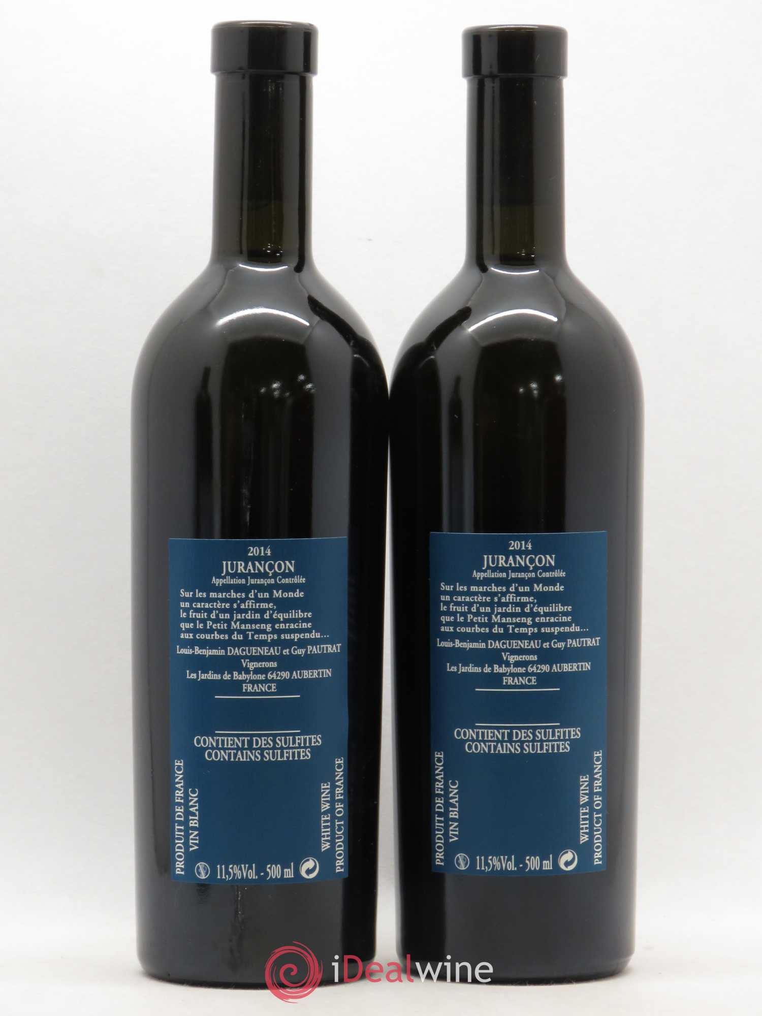 Vin de France (anciennement Jurançon) Jardins de Babylone Didier Dagueneau 2014 - Lotto di 2 bottiglie - 1