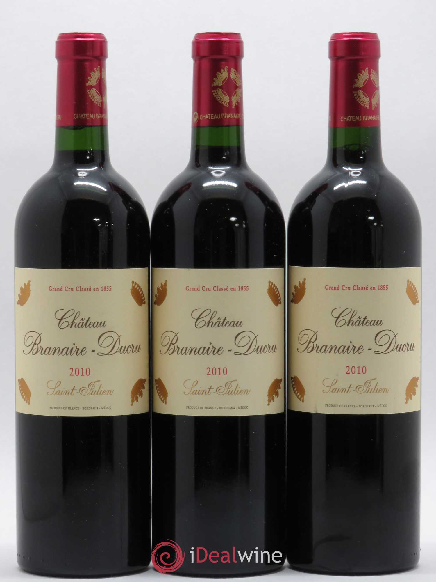 Château Branaire Ducru 4ème Grand Cru Classé 2010 - Lotto di 3 bottiglie - 0