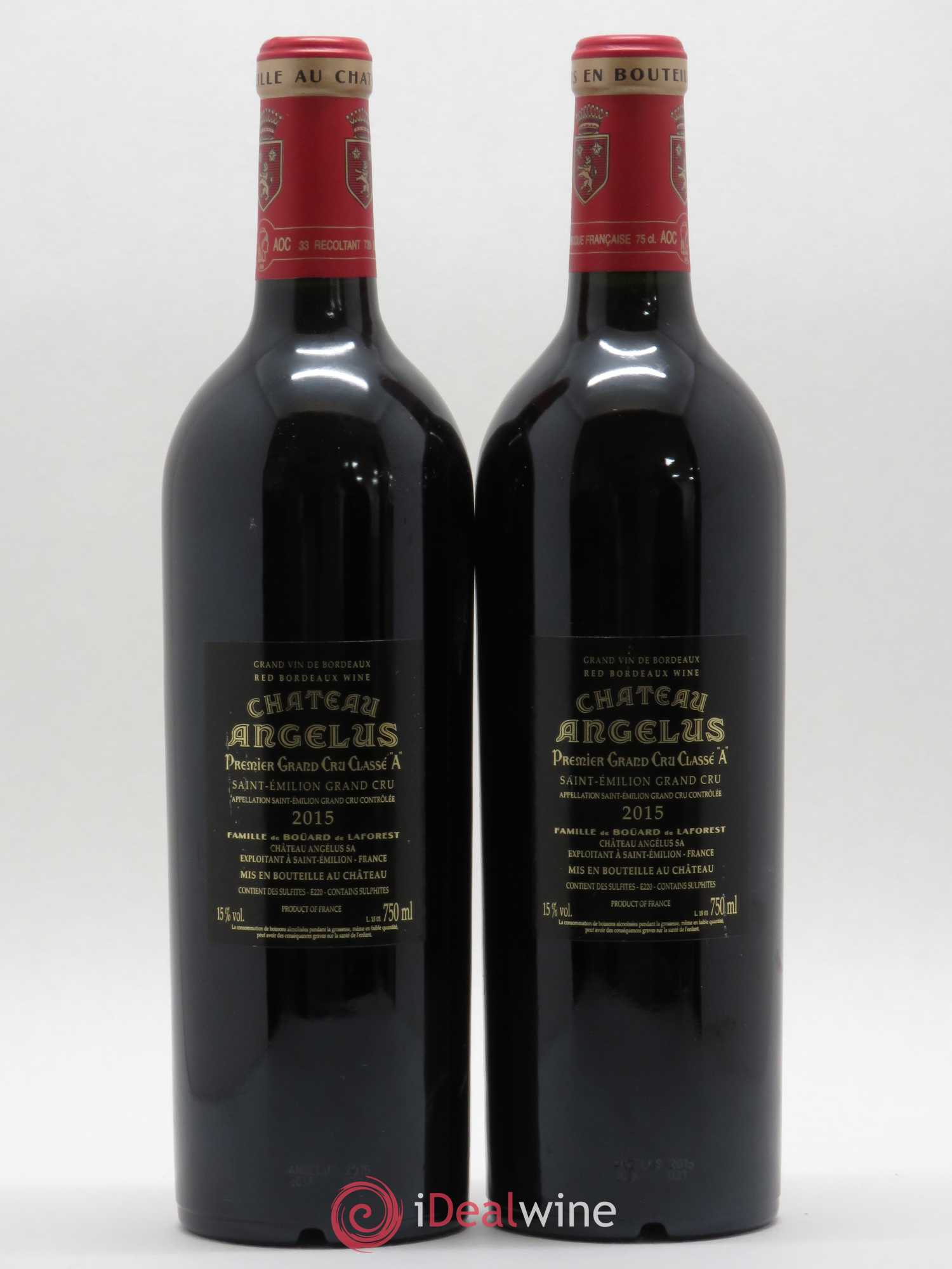 Château Angélus 1er Grand Cru Classé A 2015 - Lot de 2 bouteilles - 1