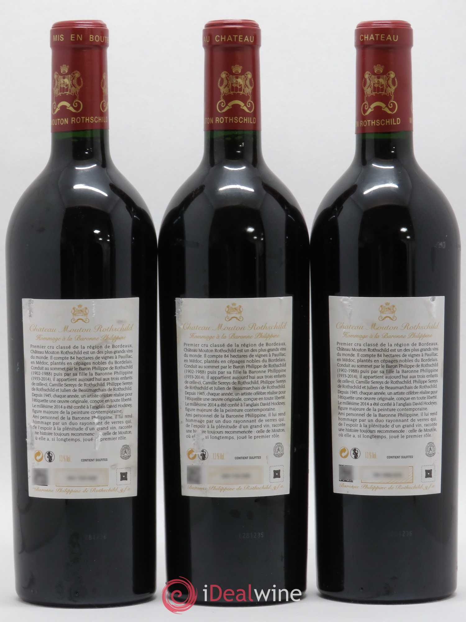 Château Mouton Rothschild 1er Grand Cru Classé 2014 - Lot de 3 bouteilles - 1