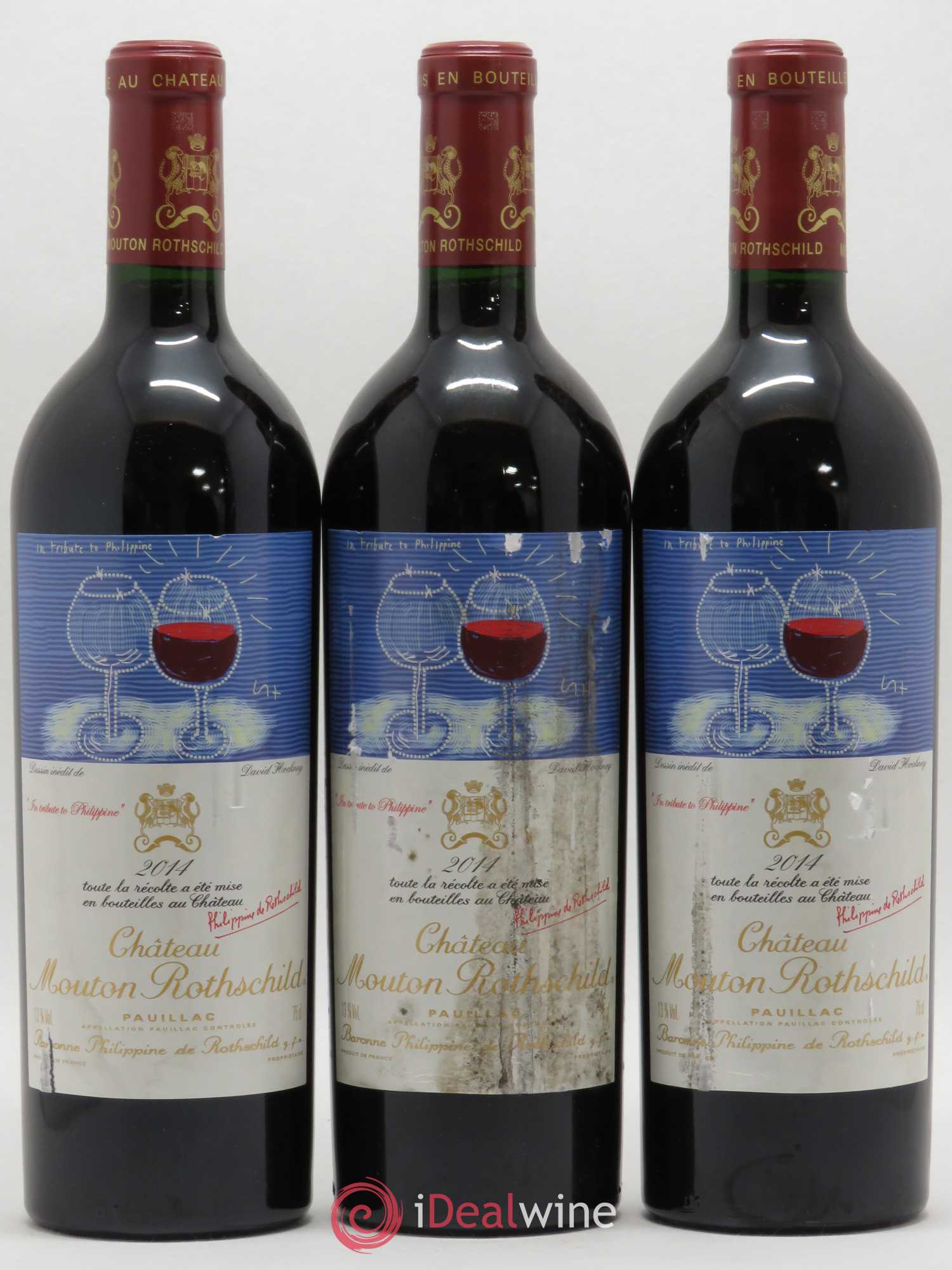 Château Mouton Rothschild 1er Grand Cru Classé 2014 - Lot de 3 bouteilles - 0