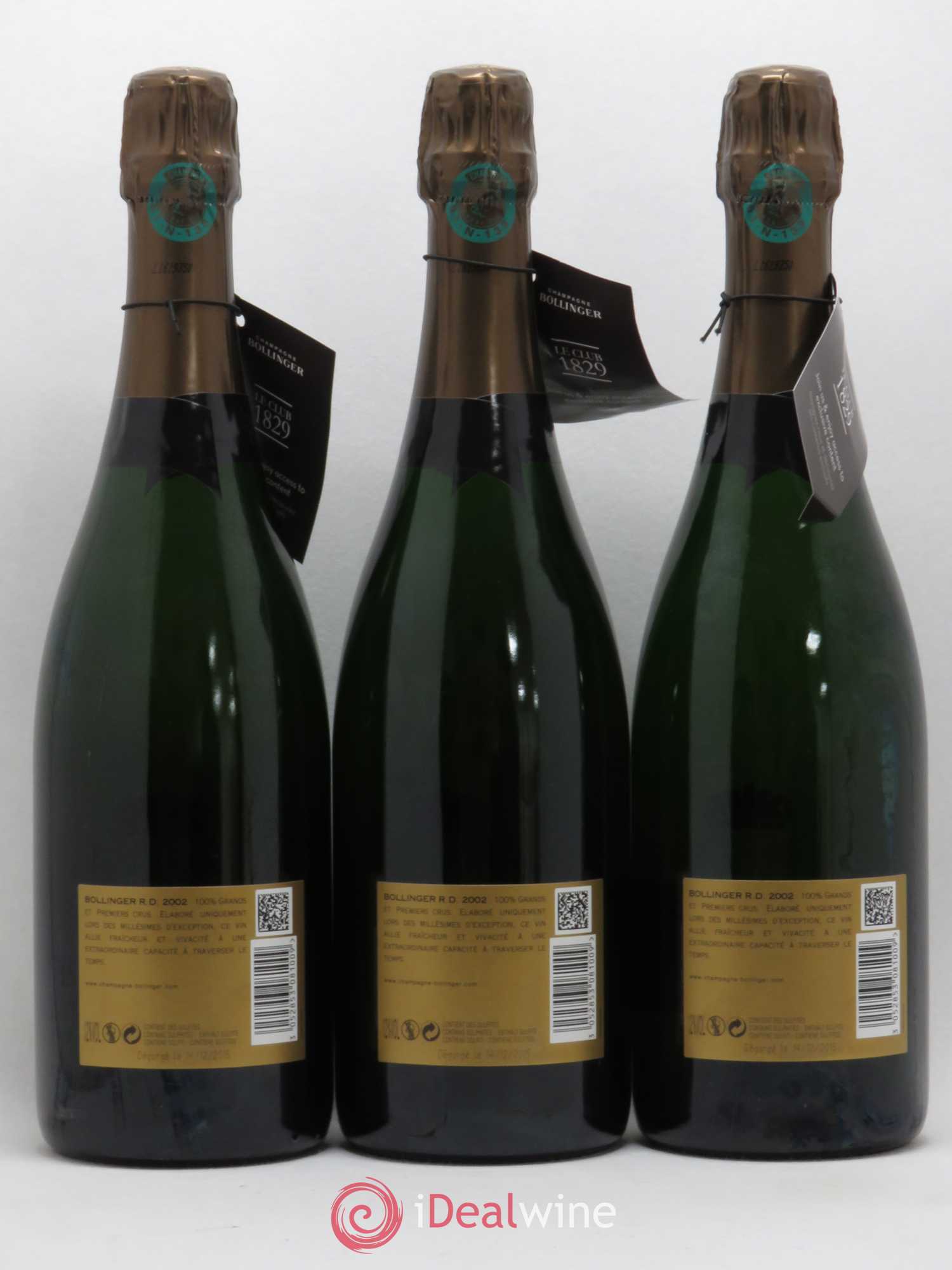 R.D. Extra-Brut Bollinger 2002 - Lot de 3 bouteilles - 1
