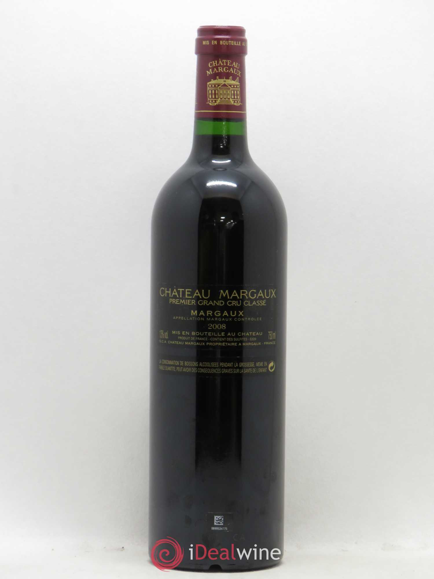 Château Margaux 1er Grand Cru Classé 2008 - Lot de 1 bouteille - 1