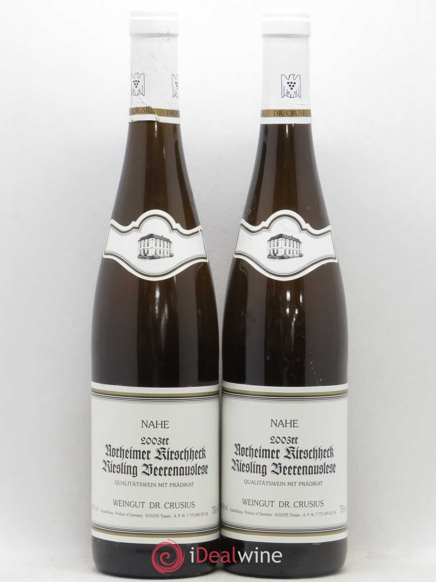 Allemagne Rheingau Nahe Norheimer Kirschheck Riesling Beerenauslese Weingut Dr. Crusius 2003 - Posten von 2 Flaschen - 0