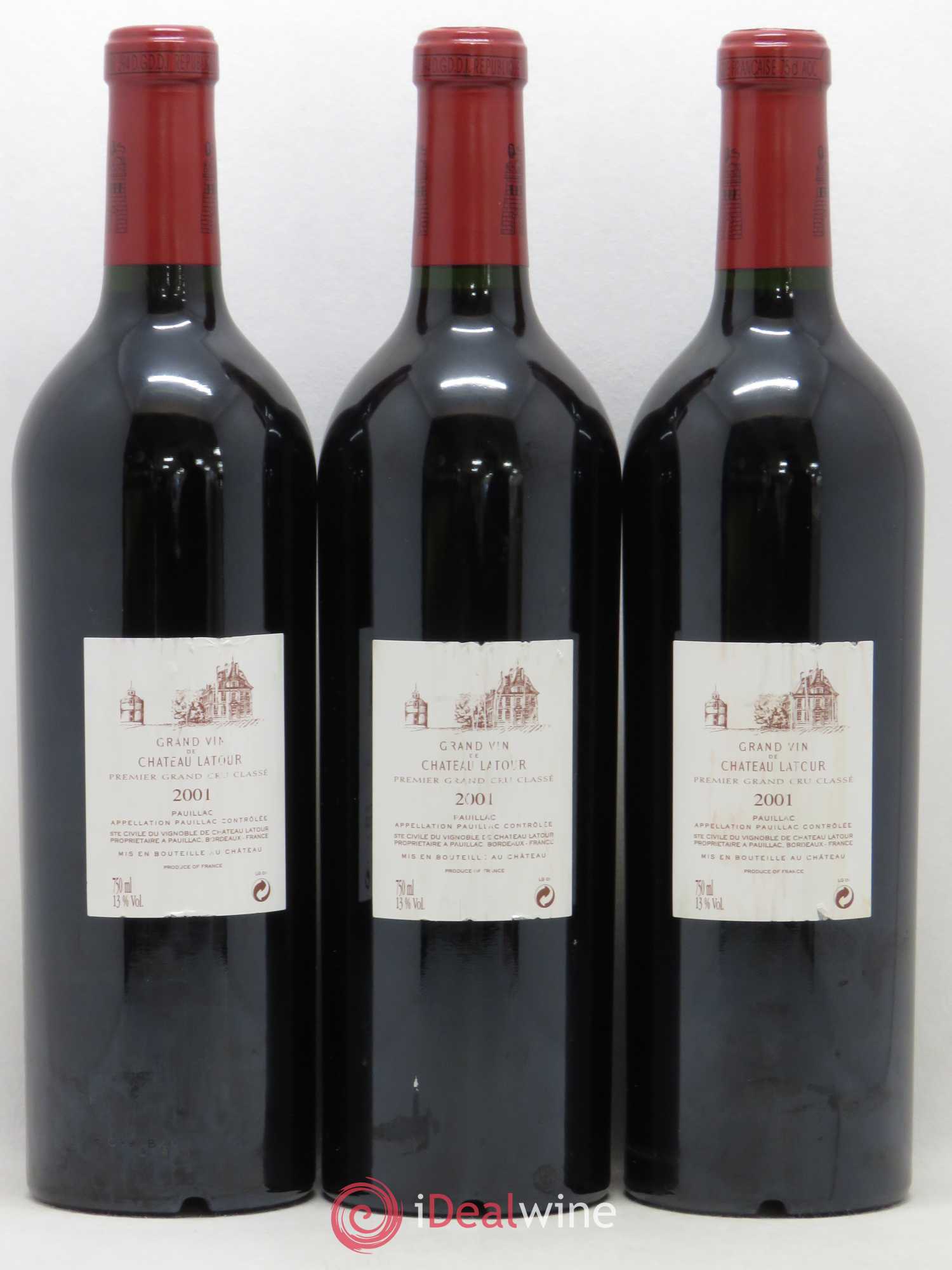 Château Latour 1er Grand Cru Classé 2001 - Lot de 3 bouteilles - 1