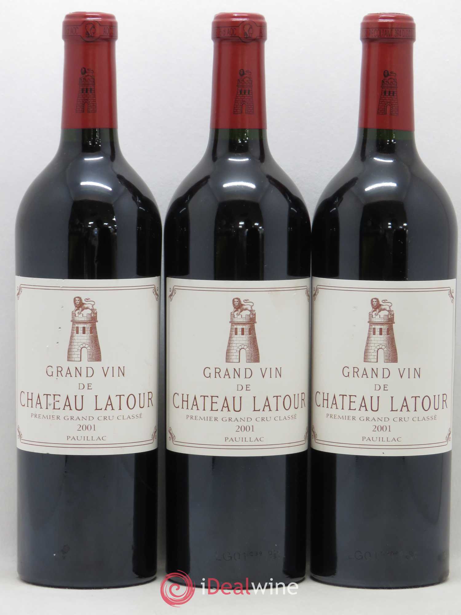 Château Latour 1er Grand Cru Classé 2001 - Lot de 3 bouteilles - 0