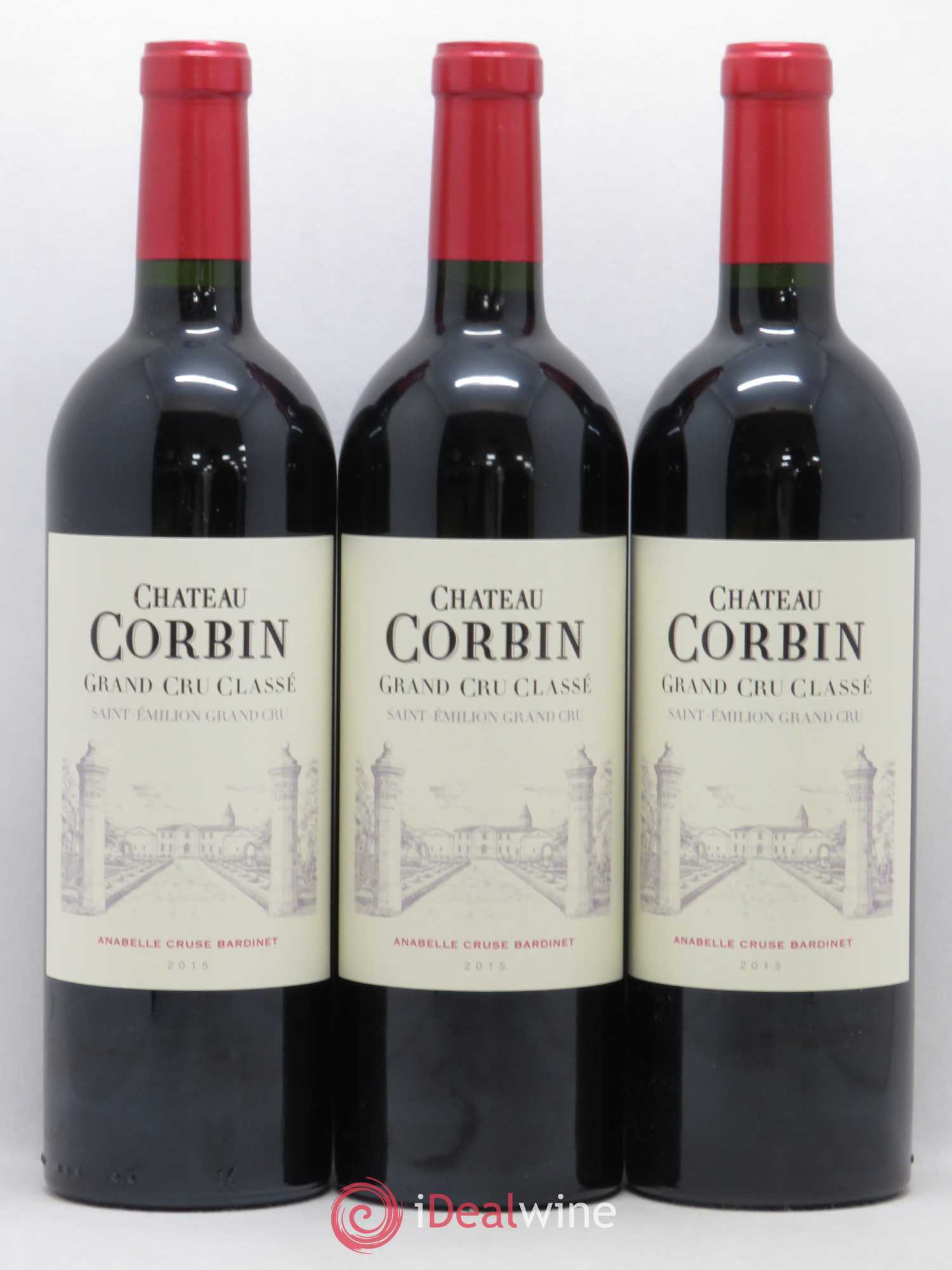 Château Corbin Grand Cru Classé Anabelle Cruse et Sébastien Bardinet 2015 - Lot de 6 bouteilles - 1