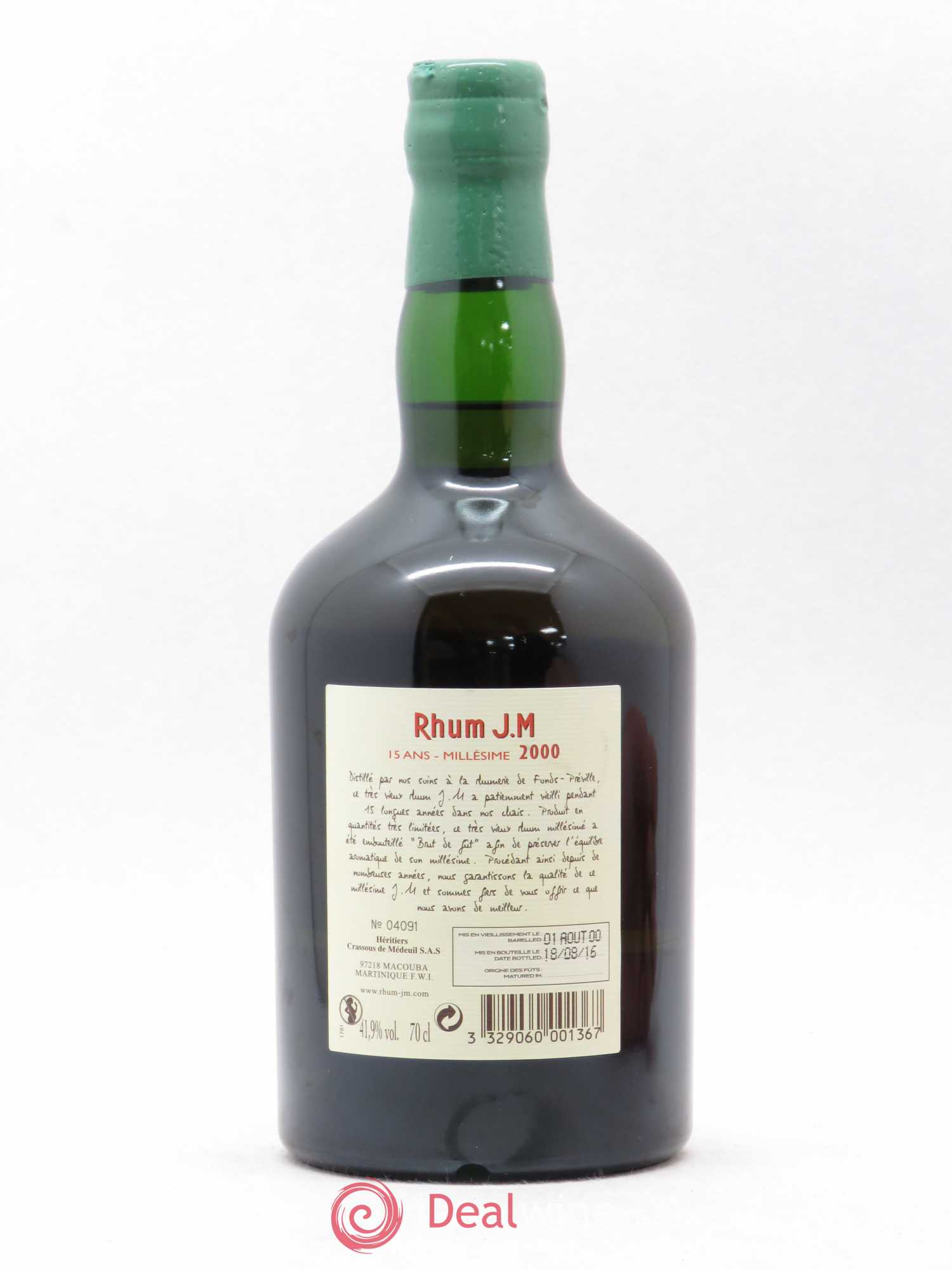Rhum JM Très Vieux 15 ans  2000 - Lotto di 1 bottiglia - 1