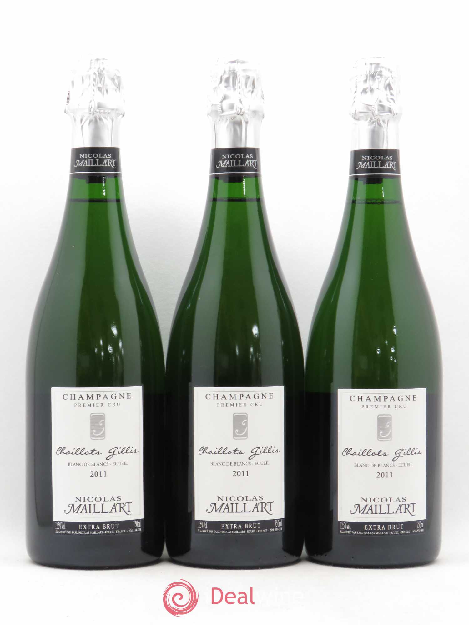 Champagne Blanc de blancs Chaillots Gillis N. Maillard 2011 - Posten von 3 Flaschen - 0