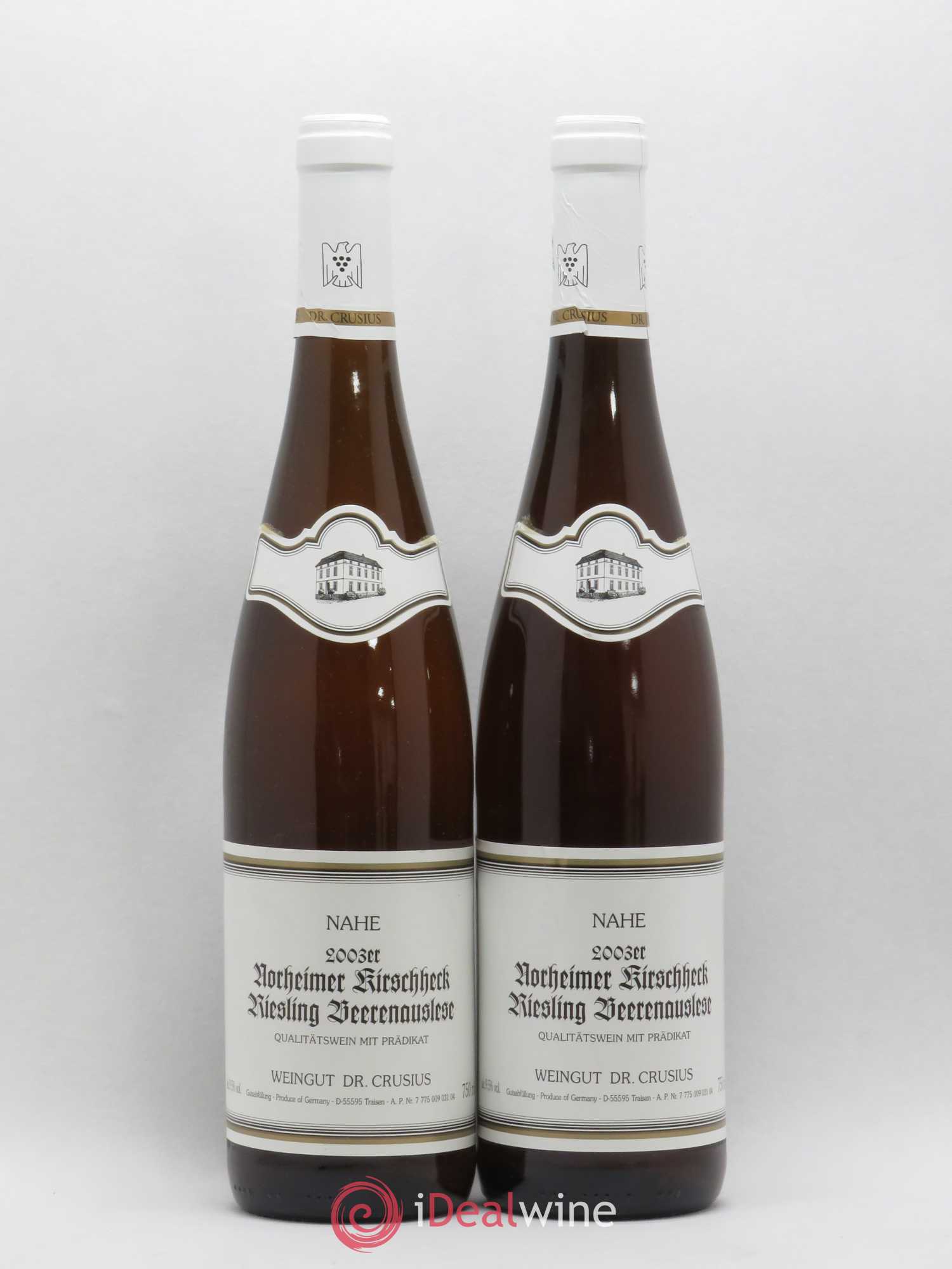Allemagne Rheingau Nahe Norheimer Kirschheck Riesling Beerenauslese Weingut Crusius 2003 - Posten von 2 Flaschen - 0