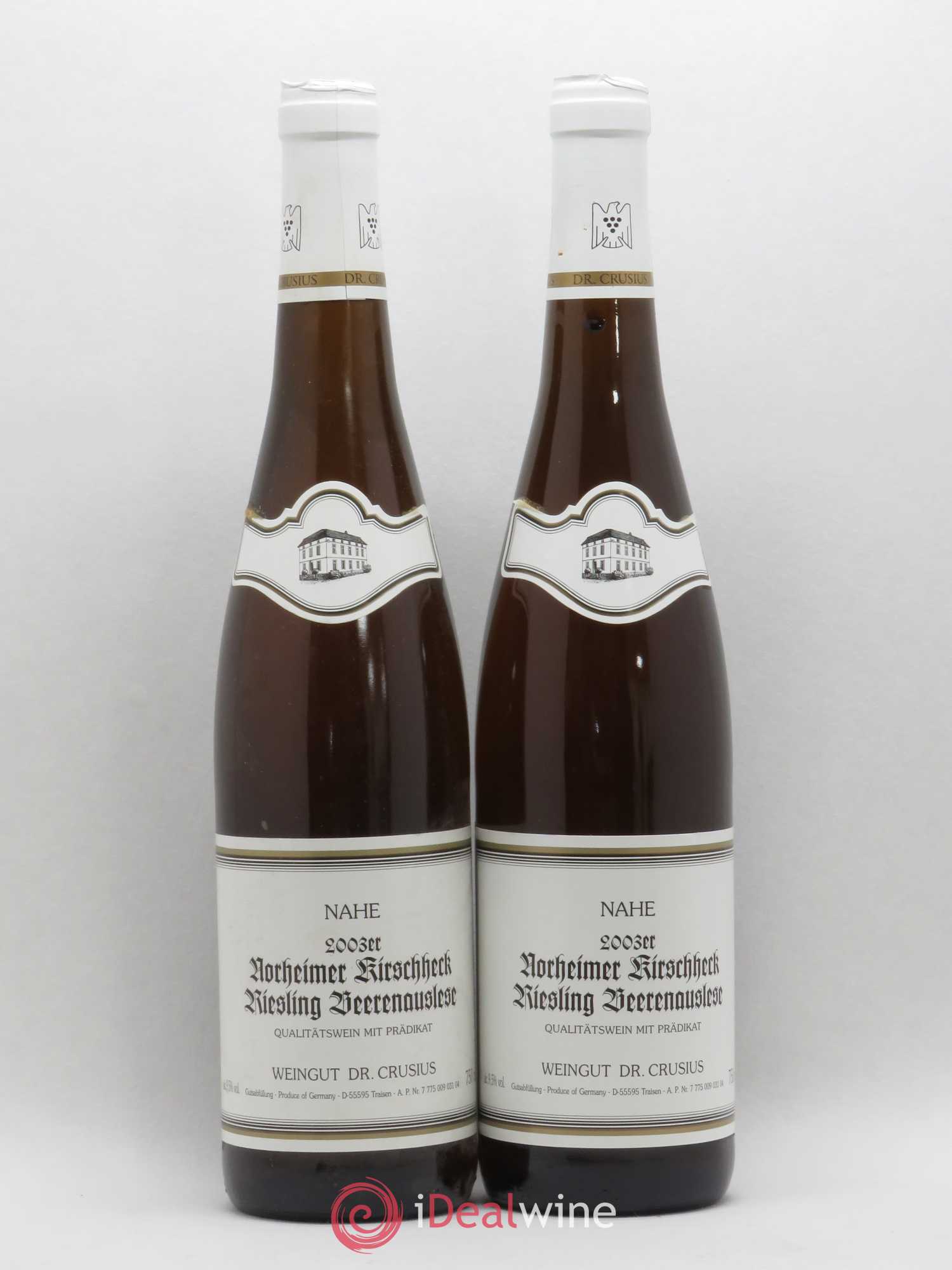 Allemagne Rheingau Nahe Norheimer Kirschheck Riesling Beerenauslese Weingut Crusius 2003 - Posten von 2 Flaschen - 0