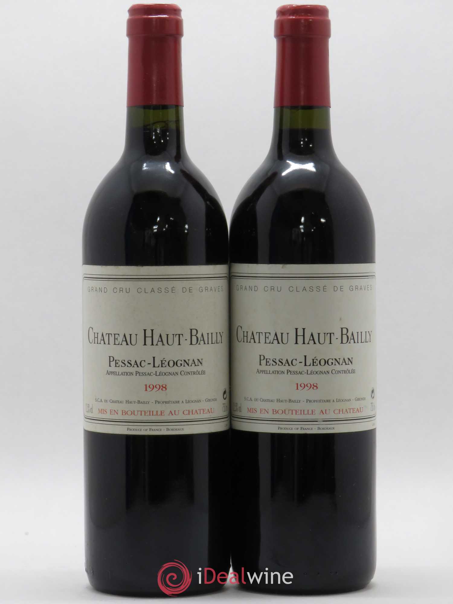 Château Haut-Bailly Cru Classé de Graves 1998 - Lot de 2 bouteilles - 0