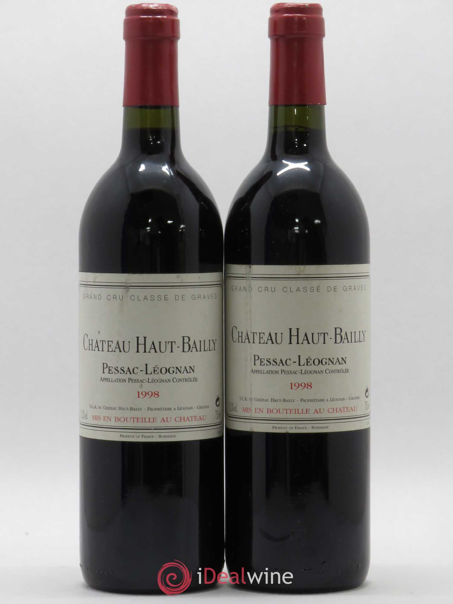 Château Haut-Bailly Cru Classé de Graves 1998 - Lot de 2 bouteilles - 0