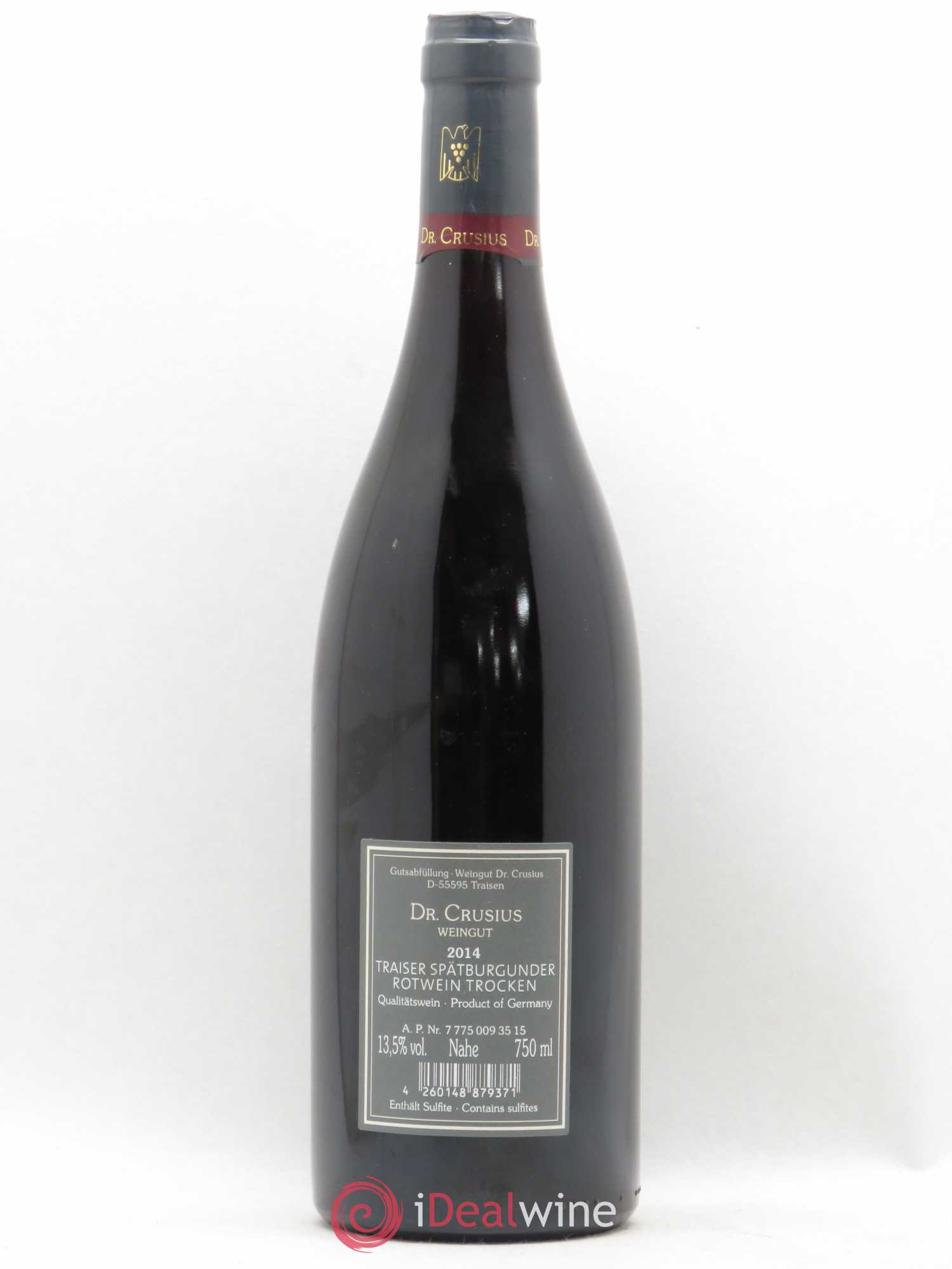 Allemagne Nahe Traiser Fruhburgunder Trocken Weingut Dr. Crusius 2014 - Posten von 1 Flasche - 1