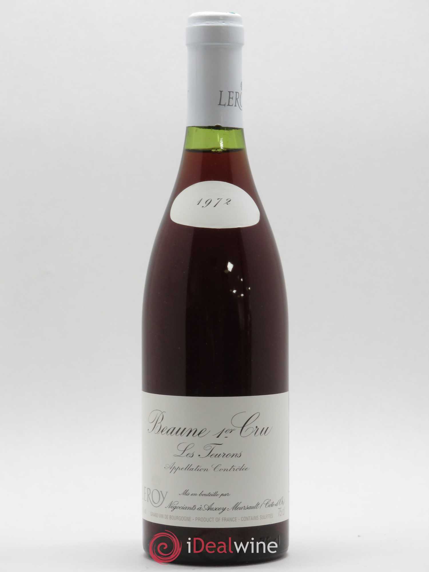 Beaune 1er Cru Les Teurons Leroy SA 1972 - Posten von 1 Flasche - 0