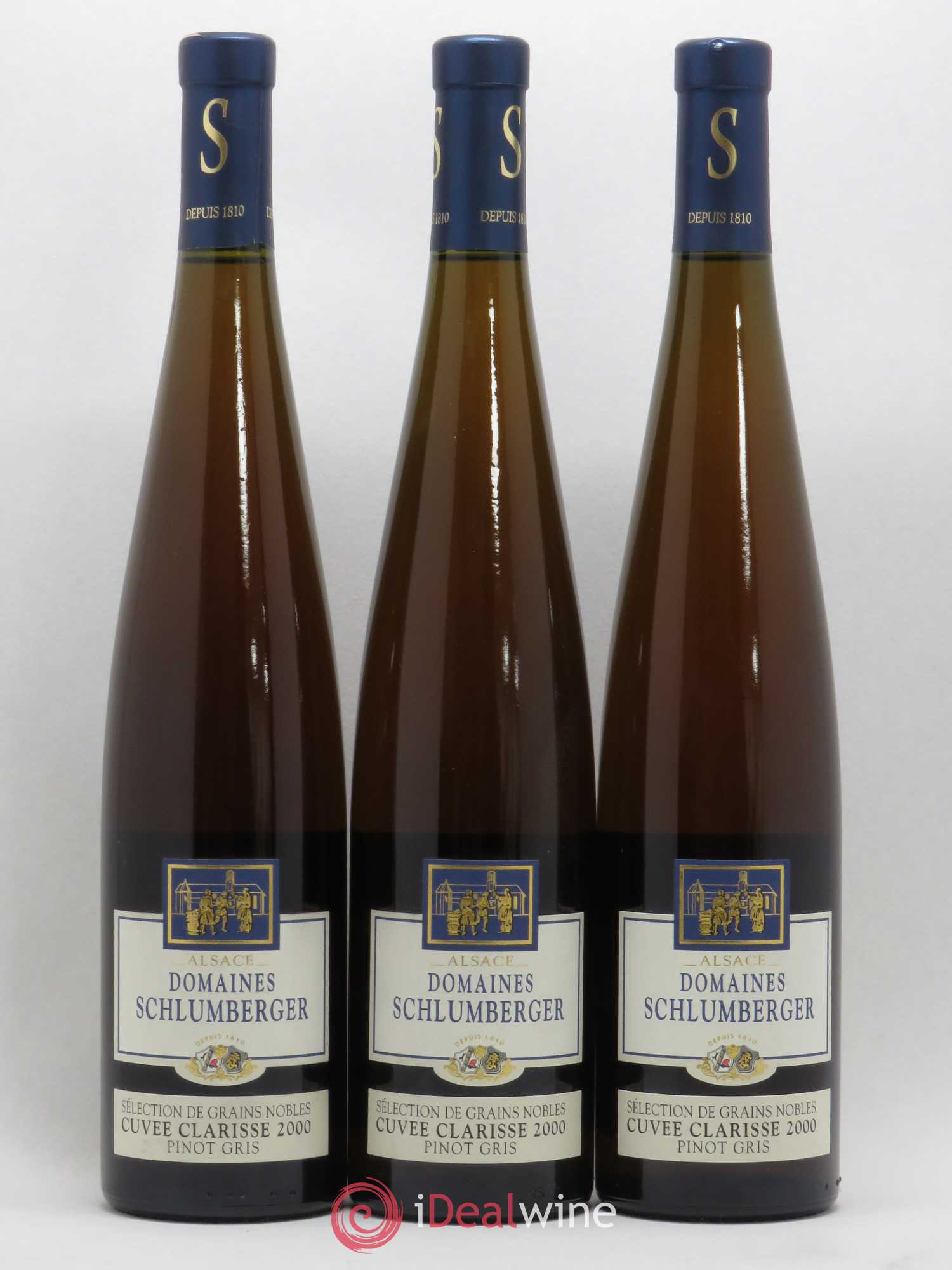 Pinot Gris (Tokay) Sélection de Grains Nobles Cuvée Clarisse Domaine Schlumberger 2000 - Lotto di 3 bottiglie - 0