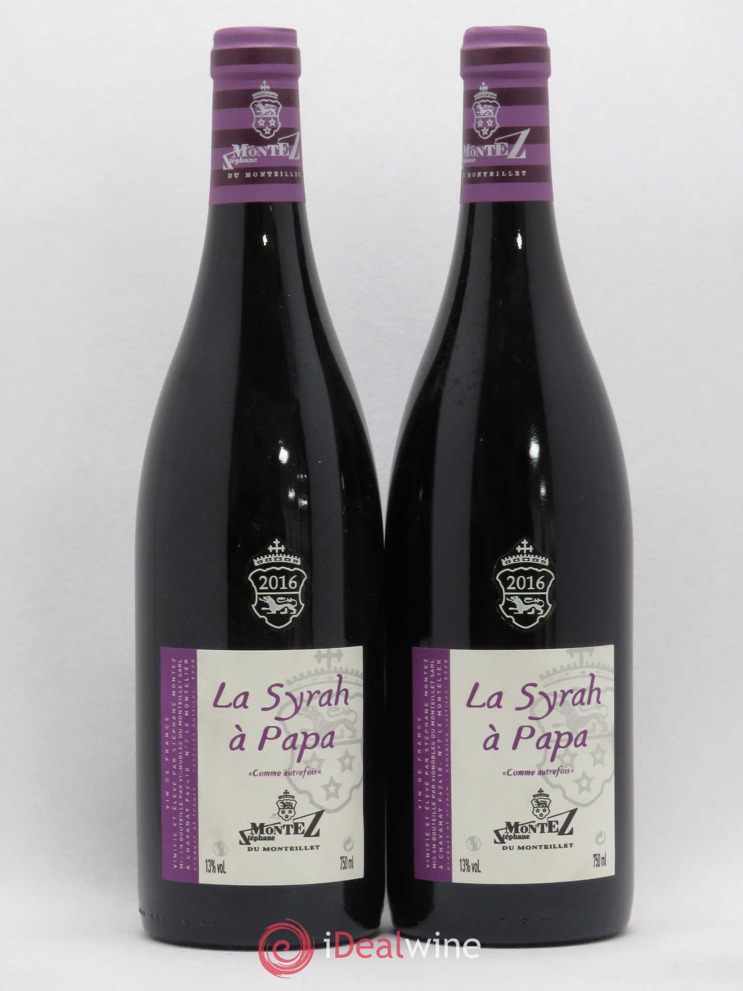 Vin de France La Syrah à Papa Monteillet (Domaine du) - Stéphane Montez 2016 - Lot de 2 bouteilles - 0