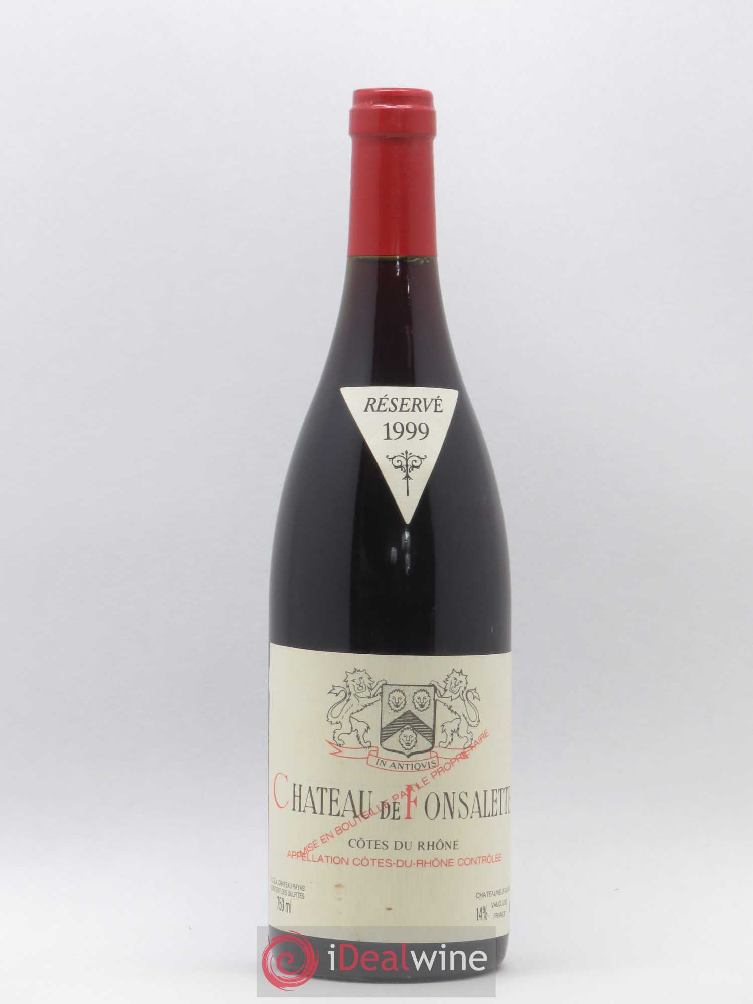 Côtes-du-Rhône Château de Fonsalette Emmanuel Reynaud 1999 - Lot de 1 bouteille - 0