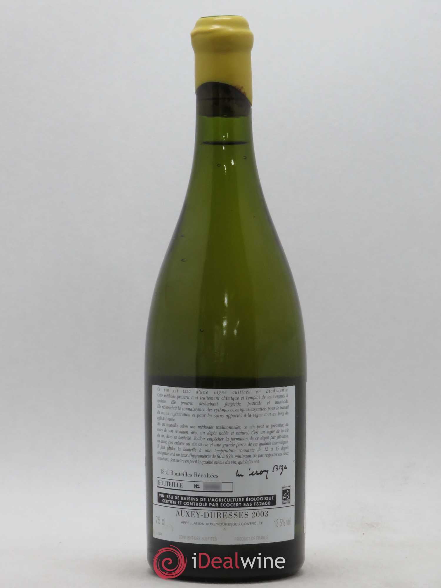 Auxey-Duresses Domaine D'Auvenay 2003 - Posten von 1 Flasche - 1