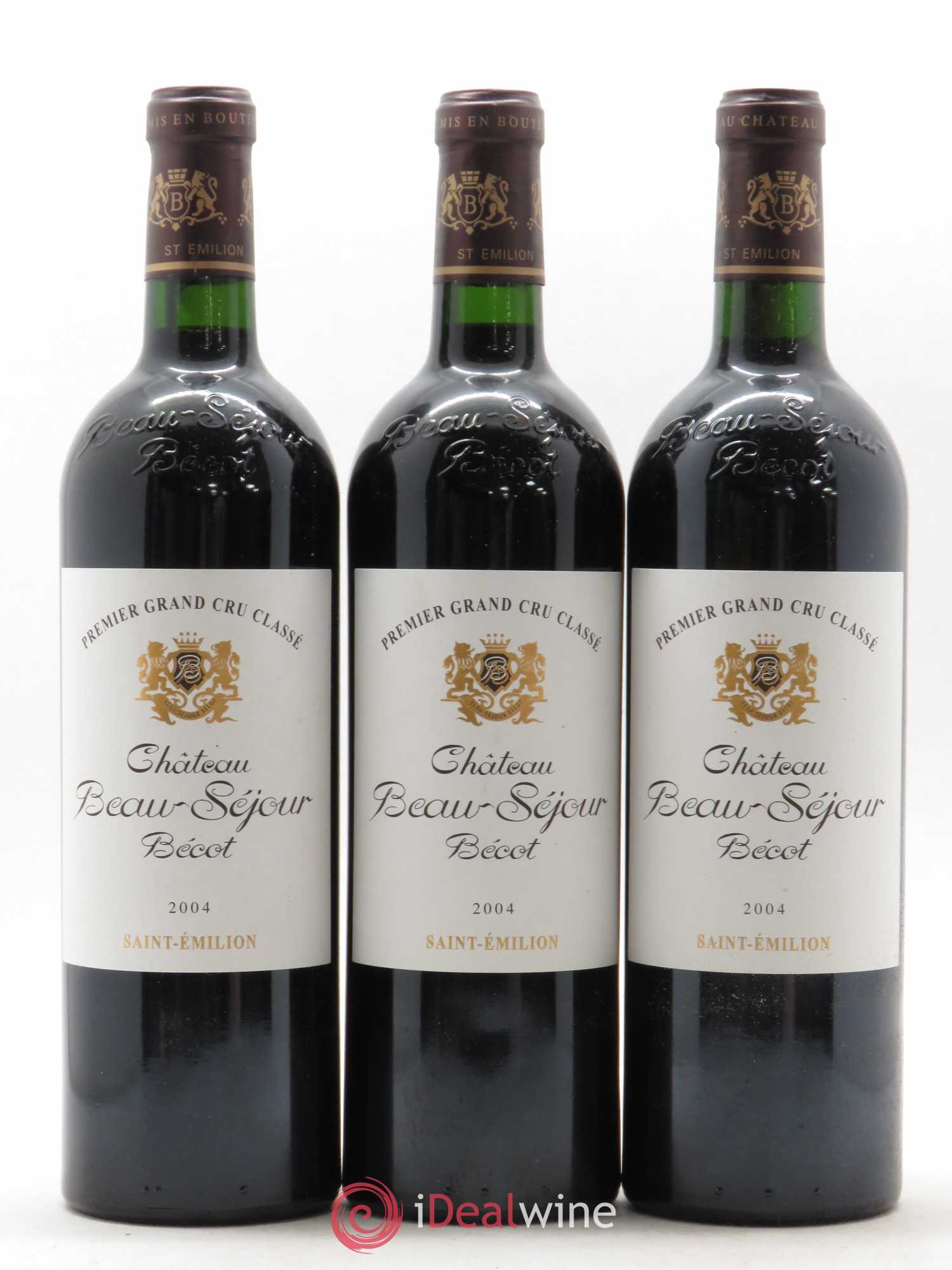 Château Beau-Séjour Bécot 1er Grand Cru Classé B 2004 - Lot de 3 bouteilles - 0
