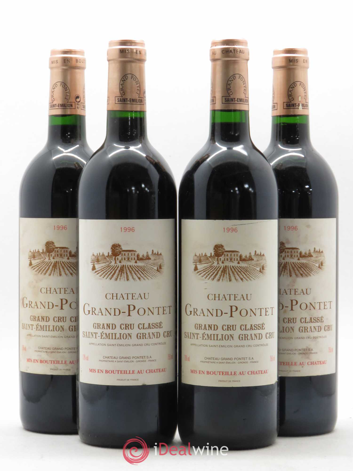 Château Grand Pontet Grand Cru Classé 1996 - Lot de 4 bouteilles - 0