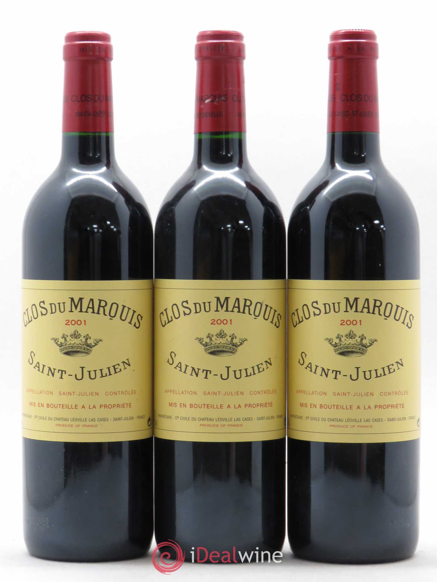 Clos du Marquis 2001 - Lot de 3 bouteilles - 0