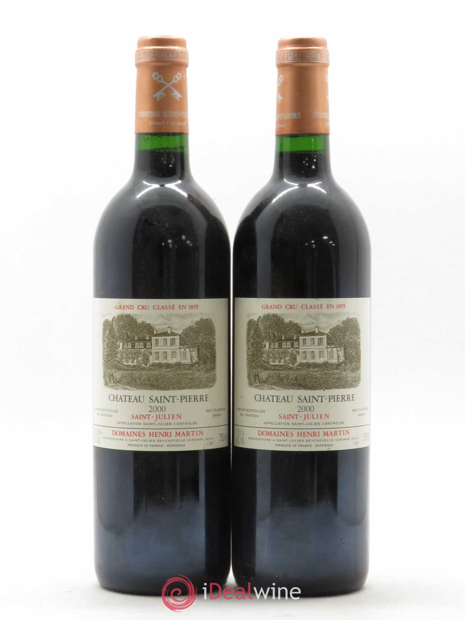Château Saint-Pierre 4ème Grand Cru Classé 2000 - Lot de 2 bouteilles - 0