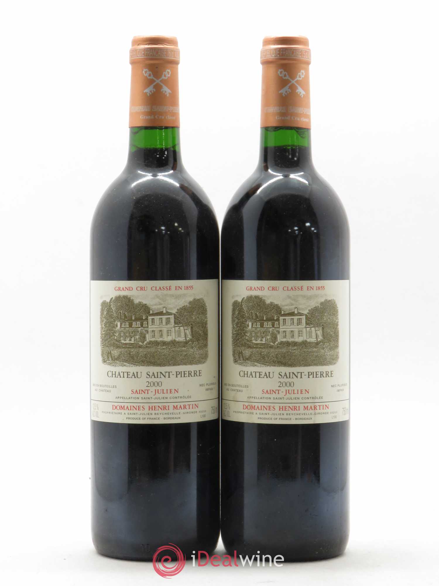 Château Saint-Pierre 4ème Grand Cru Classé 2000 - Lot de 2 bouteilles - 0