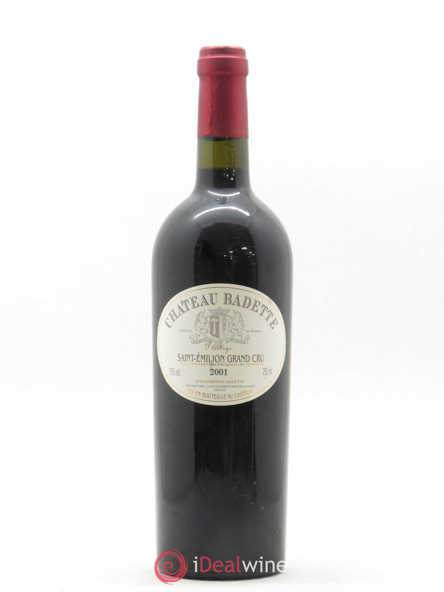 Saint-Émilion Grand Cru Château Badette 2001 - Lot de 1 bouteille - 0