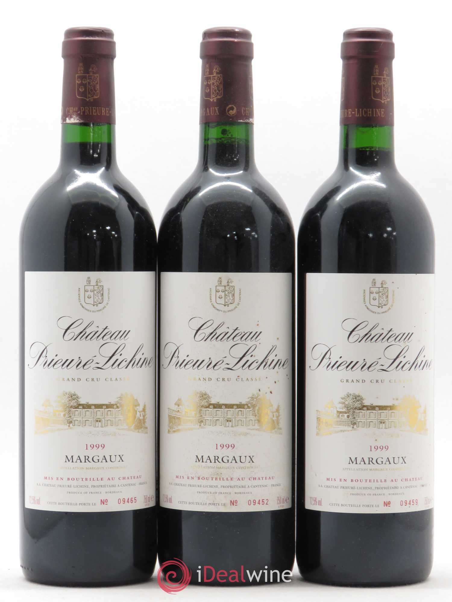 Château Prieuré Lichine 4ème Grand Cru Classé 1999 - Lot de 3 bouteilles - 0