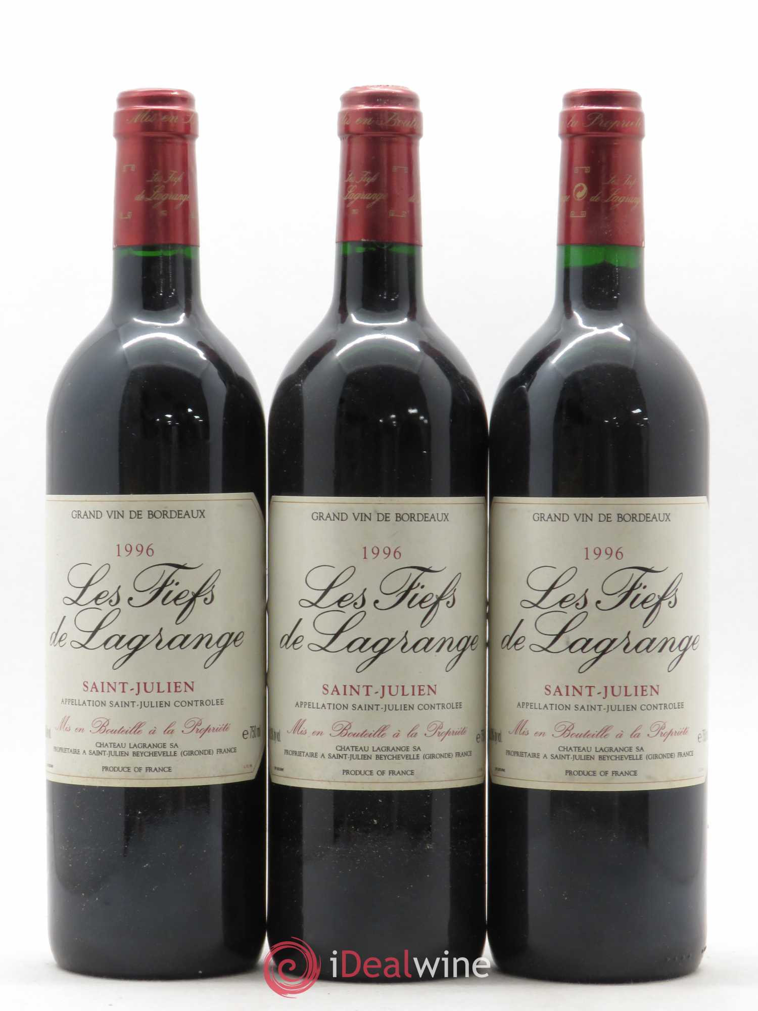 Les Fiefs de Lagrange Second Vin 1996 - Lot de 3 bouteilles - 0