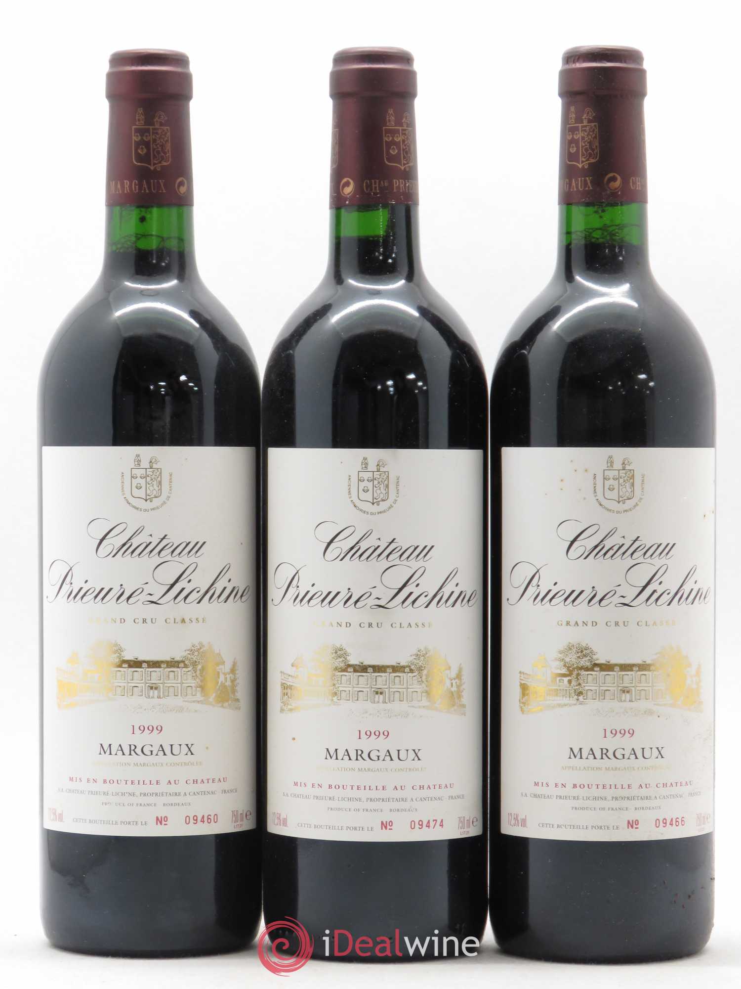 Château Prieuré Lichine 4ème Grand Cru Classé 1999 - Lot de 3 bouteilles - 0