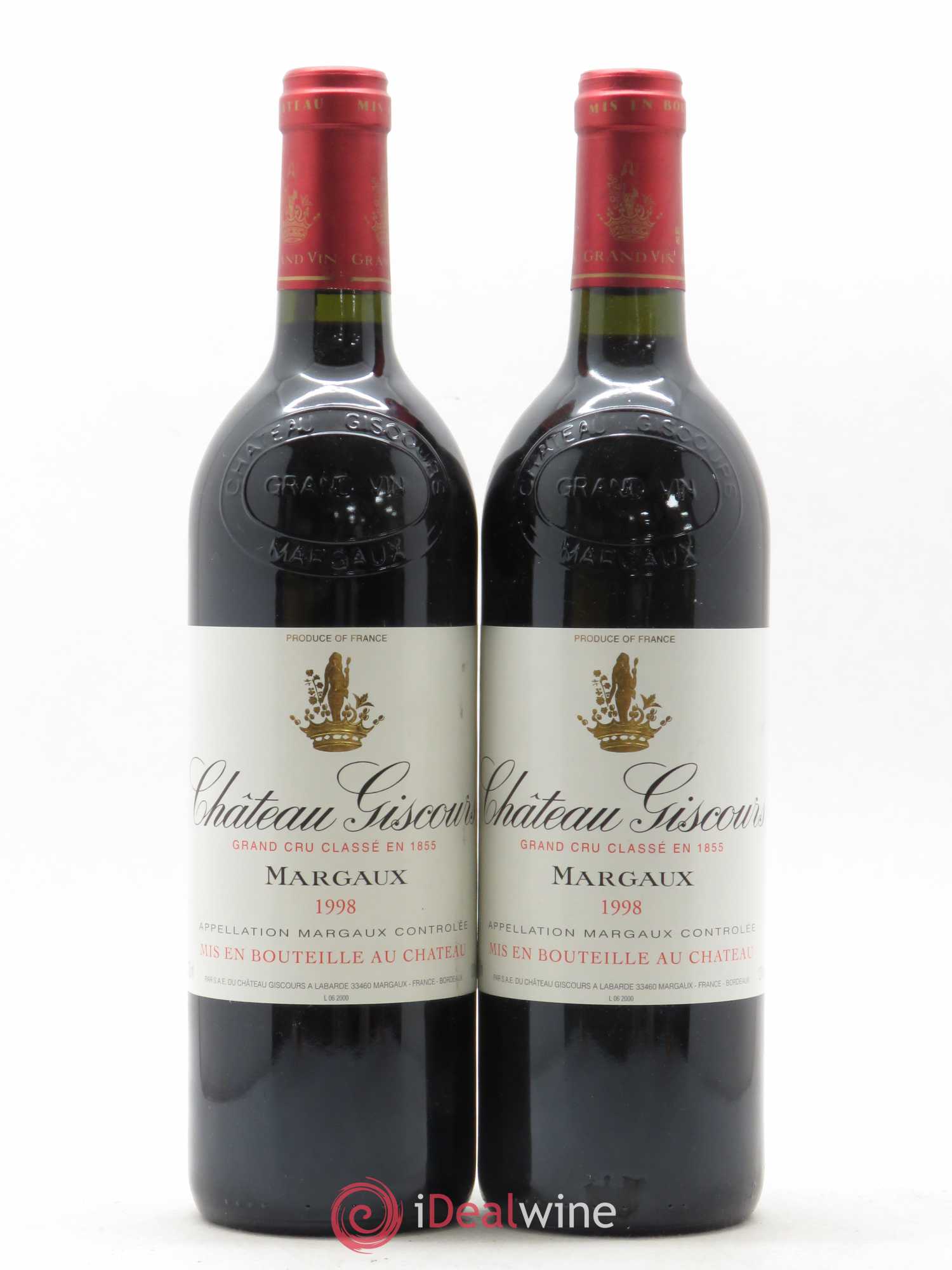 Château Giscours 3ème Grand Cru Classé 1998 - Lot de 2 bouteilles - 0