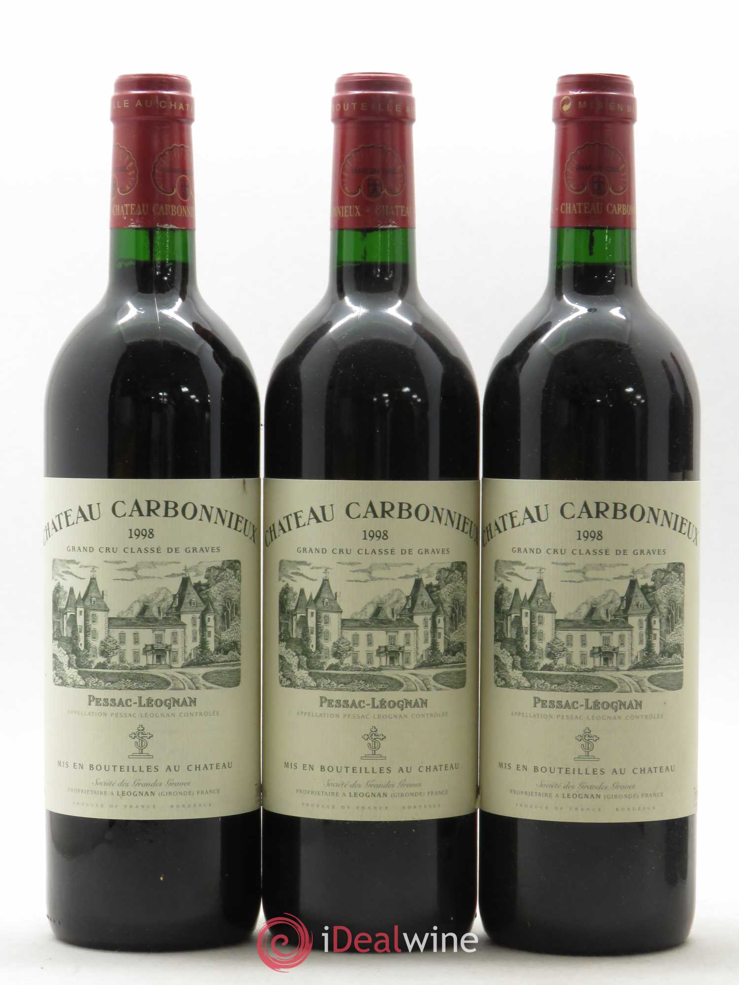Château Carbonnieux Cru Classé de Graves 1998 - Lot de 5 bouteilles - 1