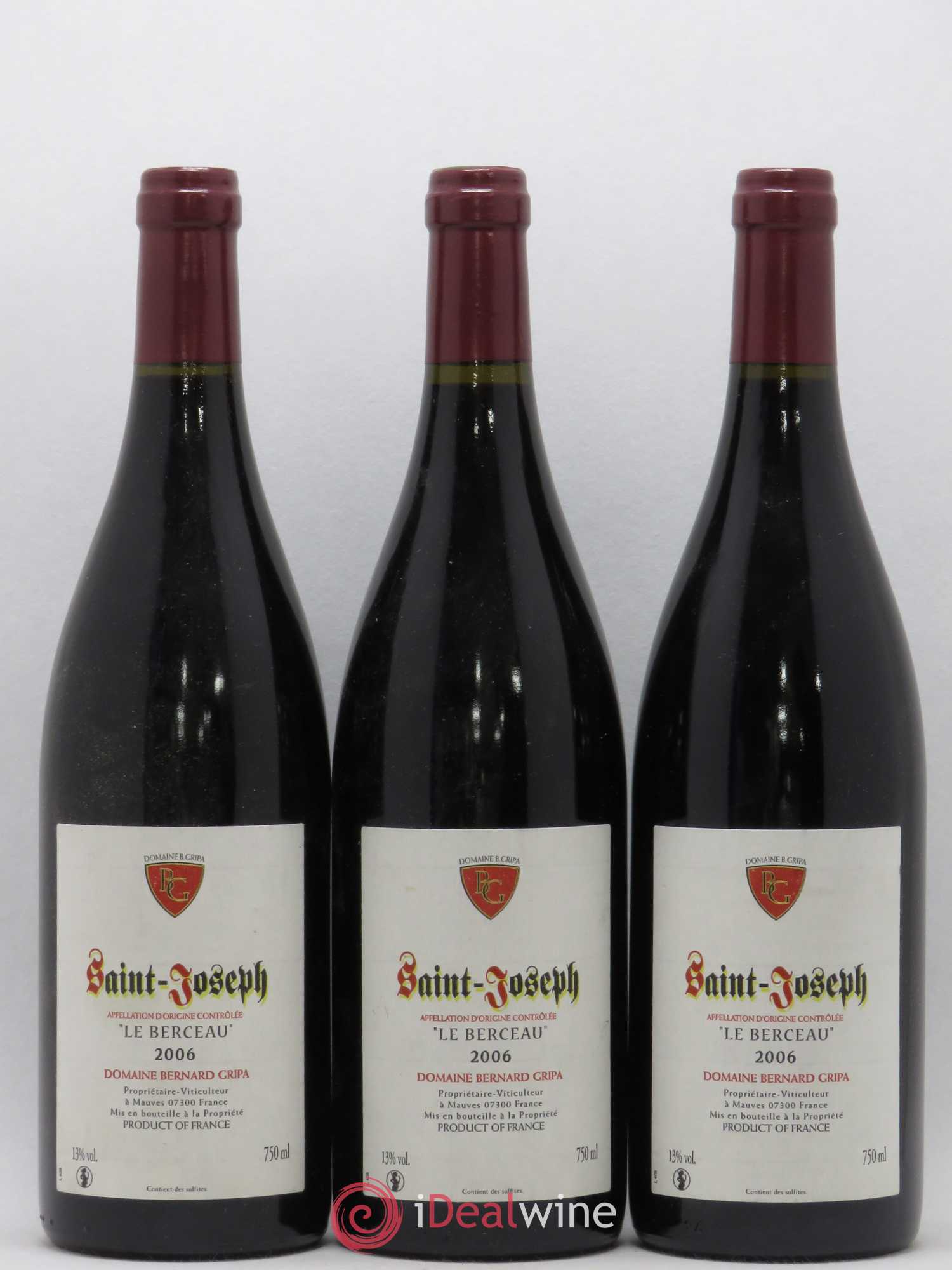 Saint-Joseph Le Berceau Bernard Gripa (Domaine) 2006 - Lot de 3 bouteilles - 0