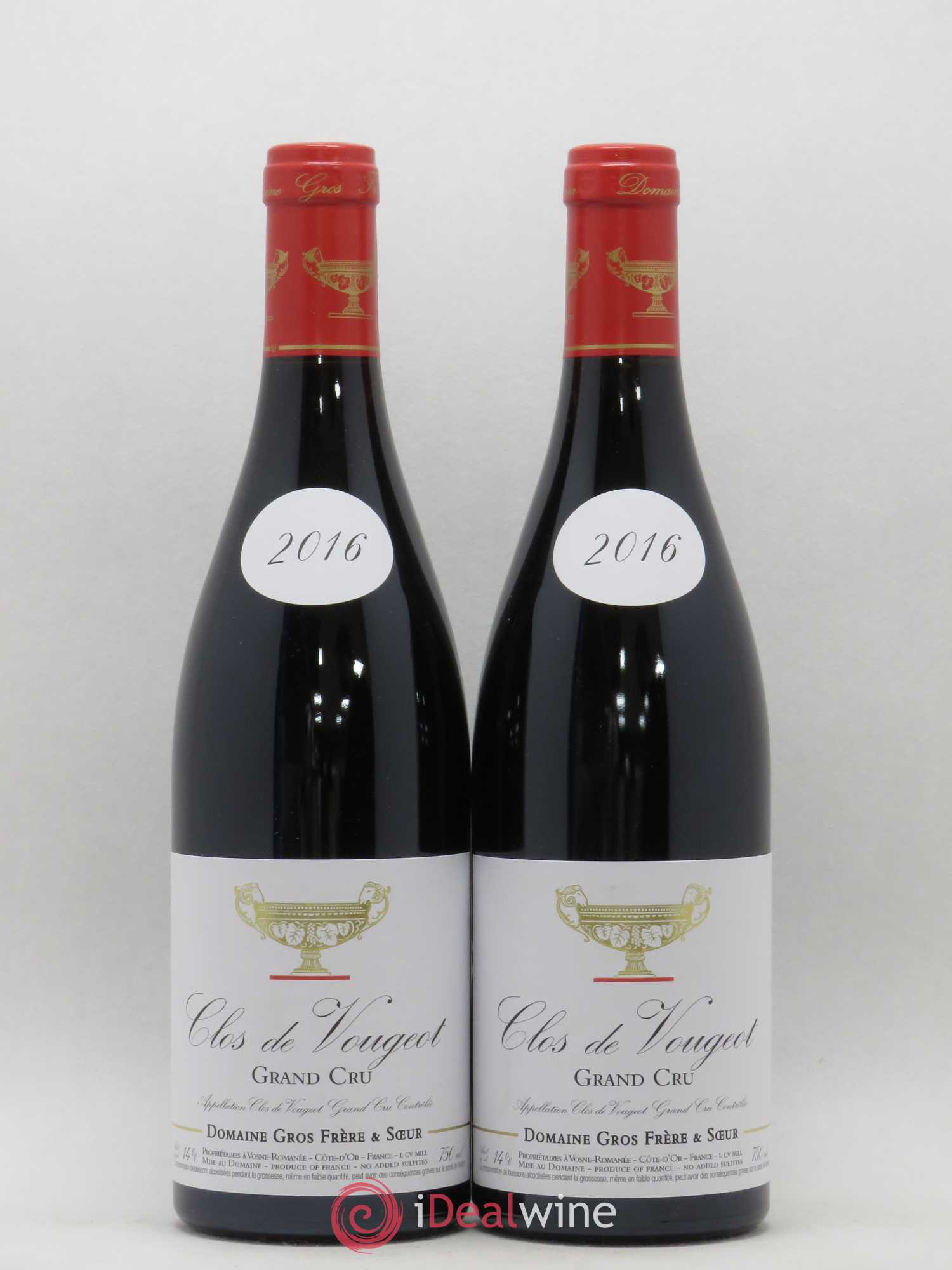 Clos de Vougeot Grand Cru Gros Frère & Soeur 2016 - Lot de 2 bouteilles - 0