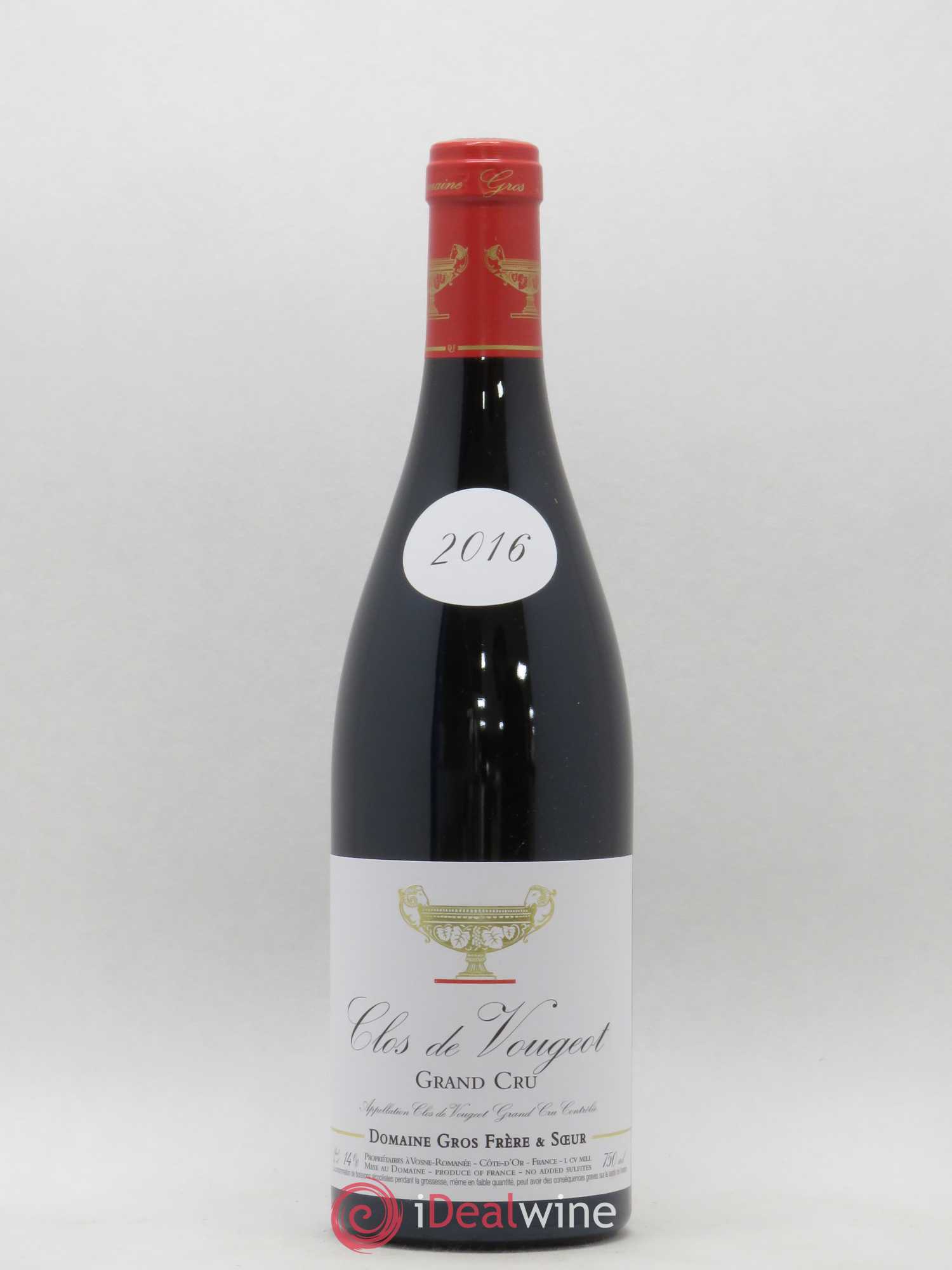 Clos de Vougeot Grand Cru Gros Frère & Soeur 2016 - Lot de 1 bouteille - 0