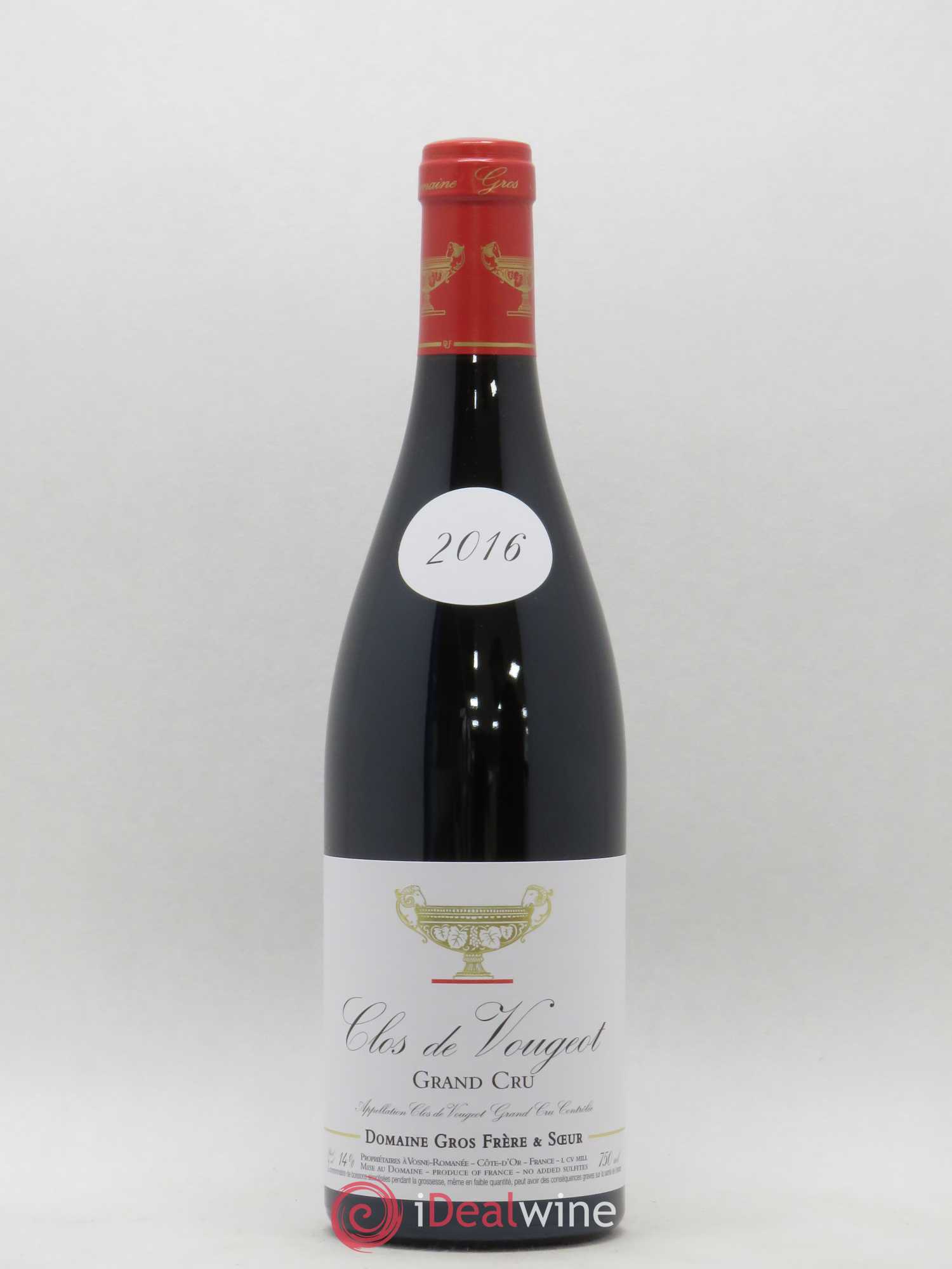 Clos de Vougeot Grand Cru Gros Frère & Soeur 2016 - Lot de 1 bouteille - 0