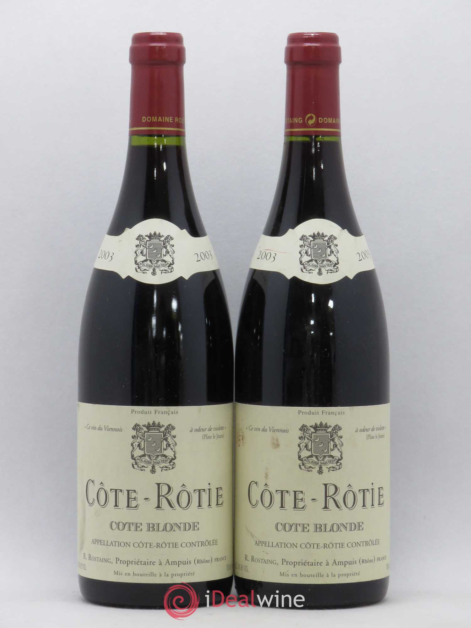 Côte-Rôtie Côte Blonde René Rostaing 2003 - Lot de 2 bouteilles - 0