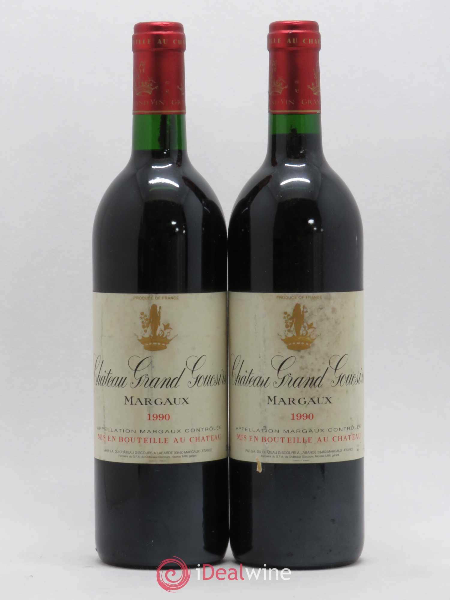 Bordeaux Margaux Château Grand Goucsirs 1990 - Lot de 2 bouteilles - 0