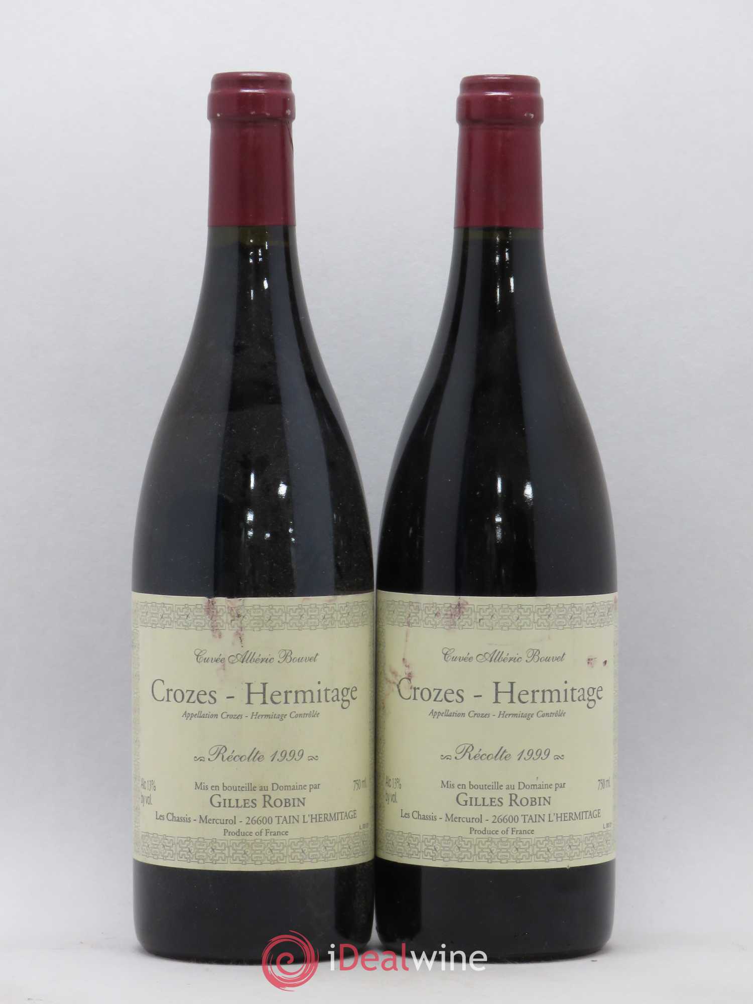 Crozes-Hermitage Cuvée Alberic Bouvet Gilles Robin 1999 - Posten von 2 Flaschen - 0