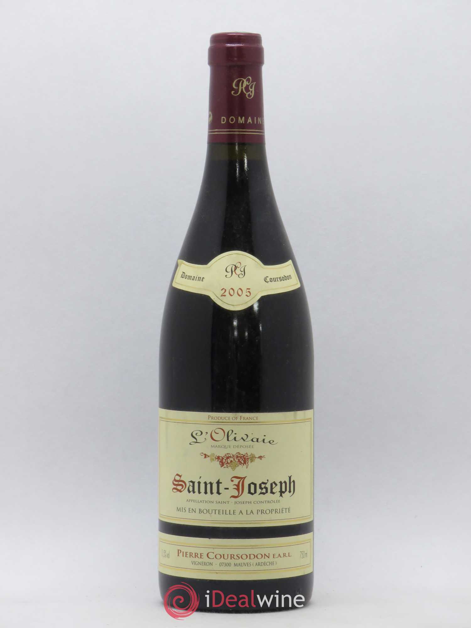 Saint-Joseph L'Olivaie Pierre et Jérôme Coursodon 2005 - Lot de 1 bouteille - 0