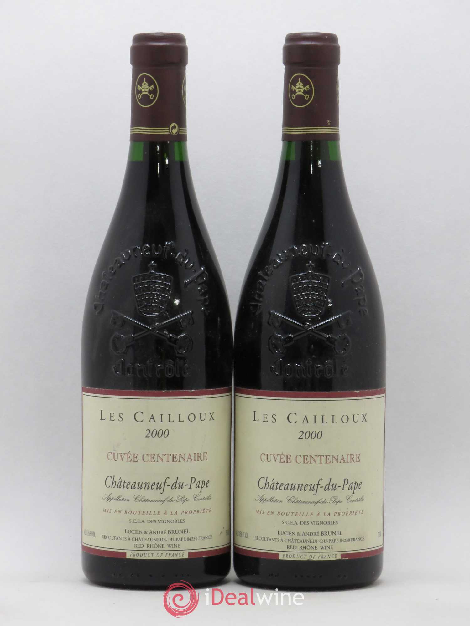 Châteauneuf-du-Pape Les Cailloux Cuvée Centenaire André Brunel 2000 - Lot de 2 bouteilles - 0