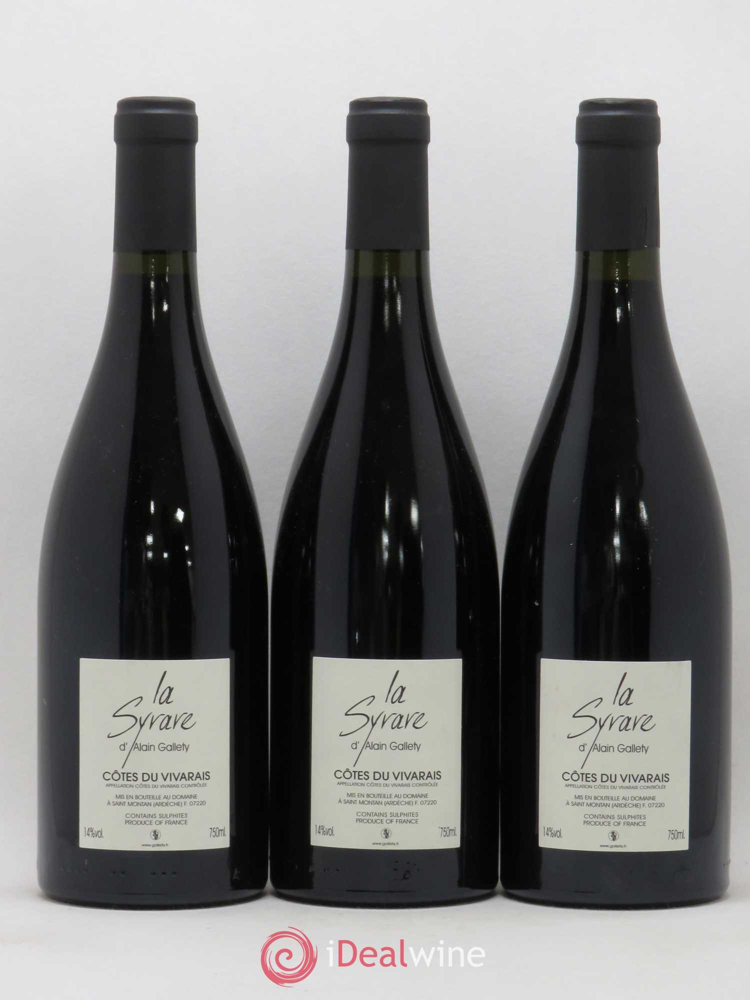 Côtes du Vivarais La Syrare Gallety (Domaine) 2006 - Lot de 3 bouteilles - 1