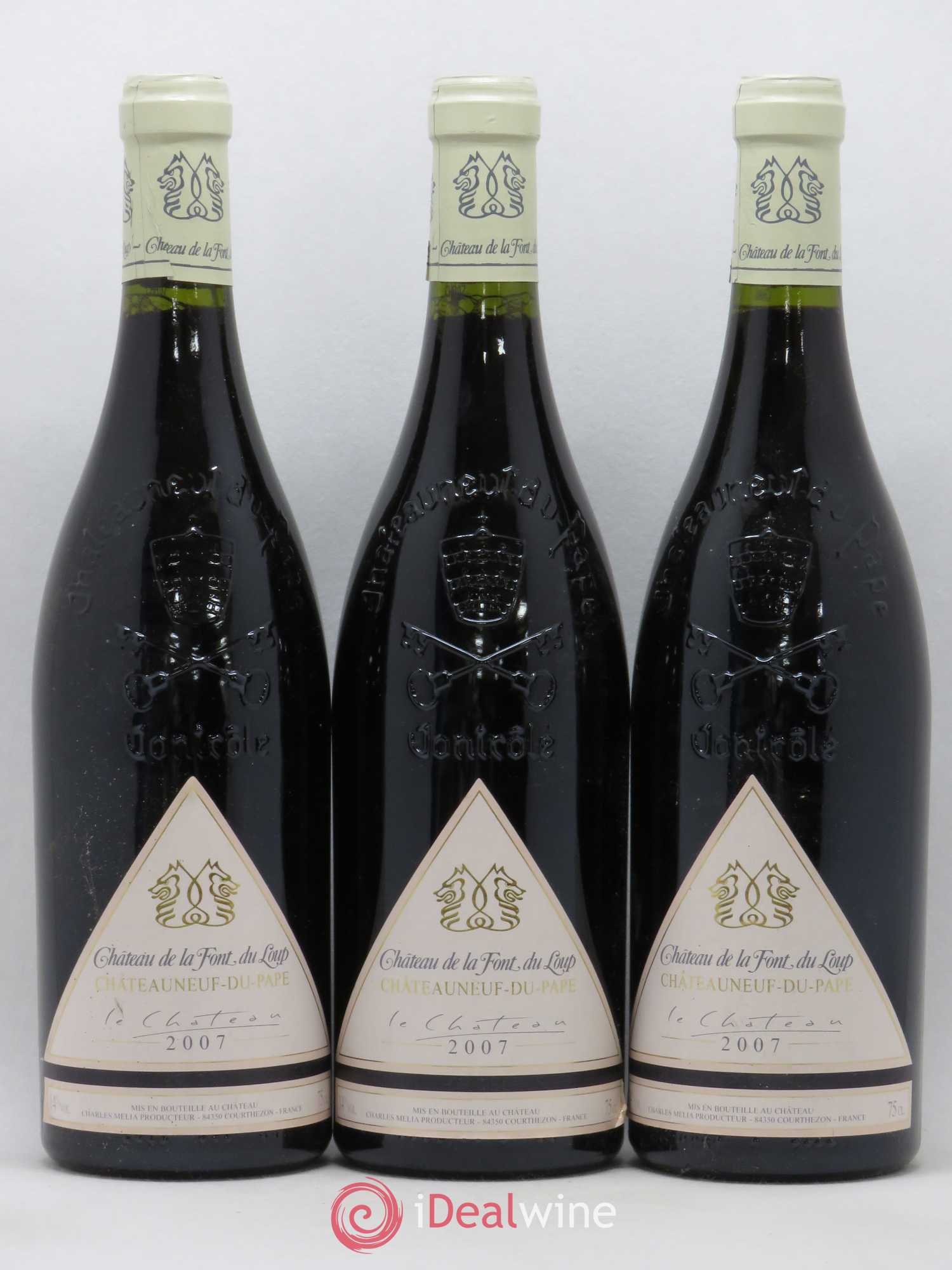 Châteauneuf-du-Pape Le Château Font du Loup 2007 - Posten von 3 Flaschen - 0